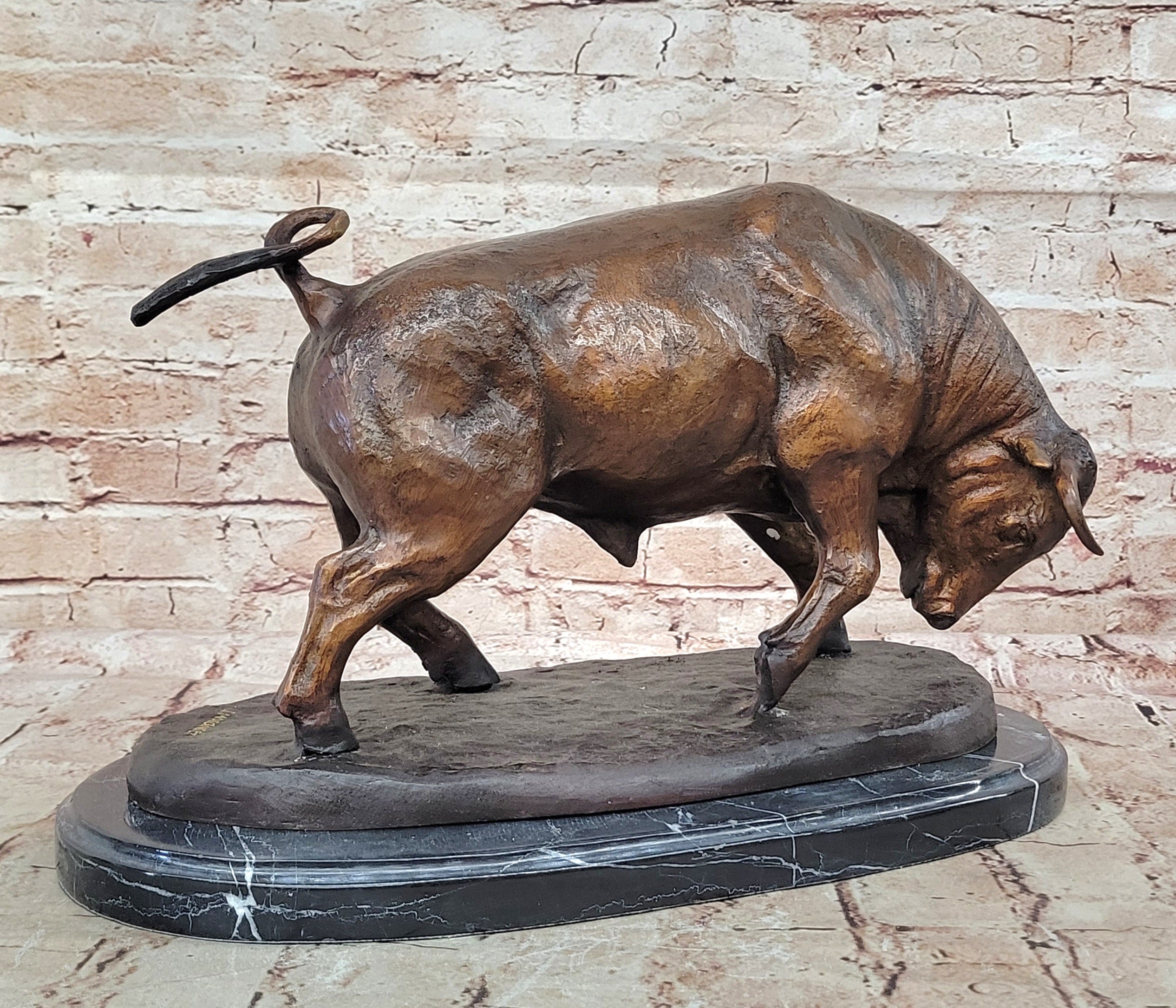 BRONZE BULL Wall St LARGE SIZE MONU Rodeo Ranch Mascot PBR TORO beef steak knife