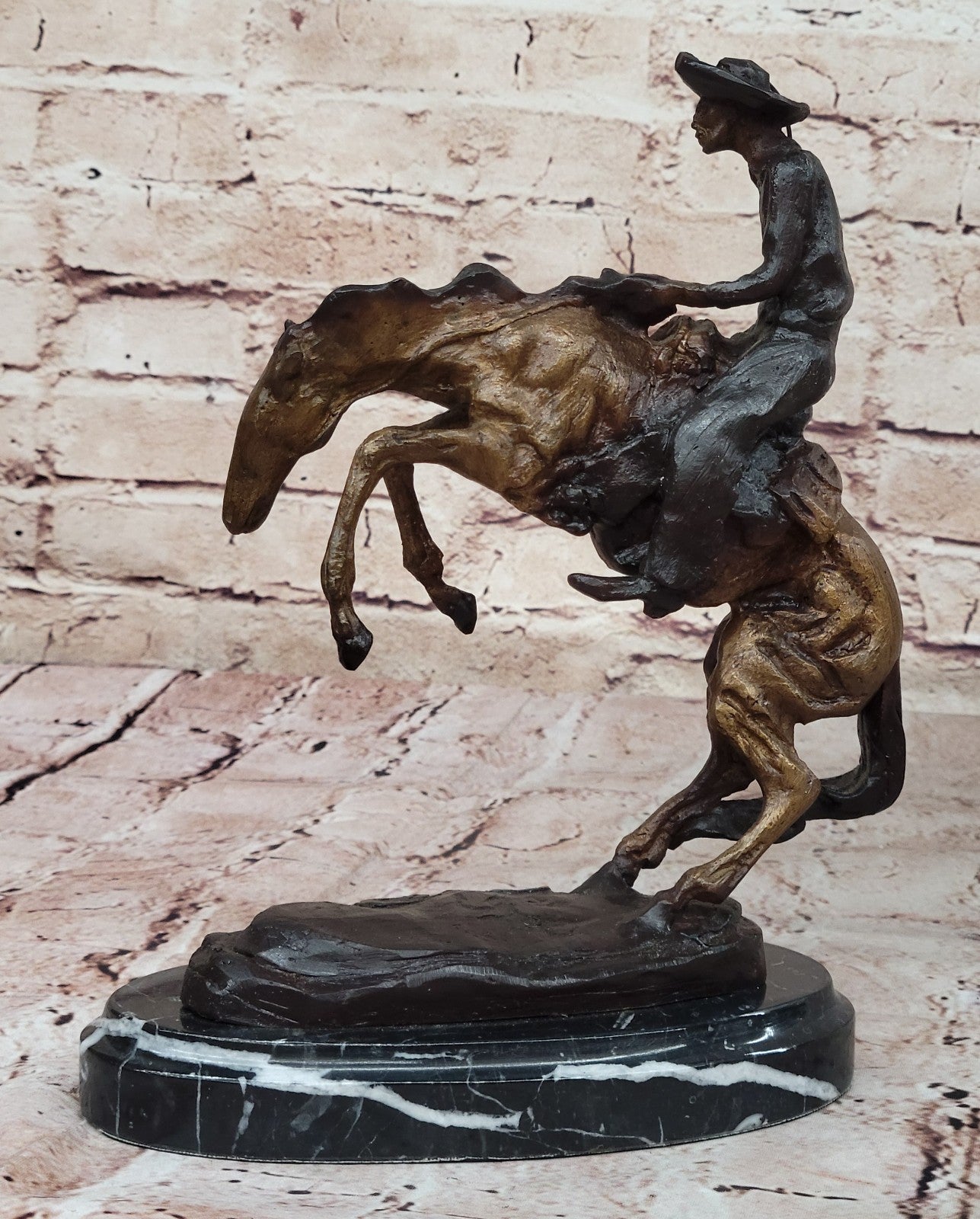 Bronco Buster by Remington Bronze Sculpture Art Deco Hot Cast Figurine Figure