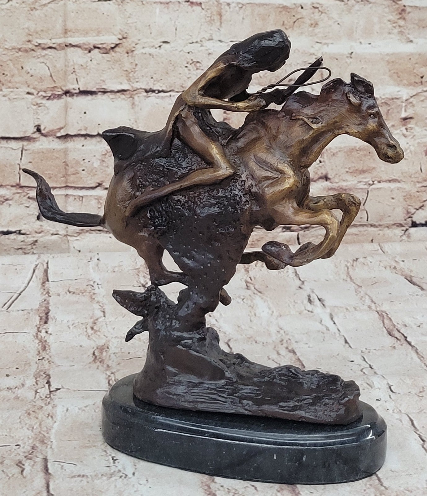 VTG REPRODUCTION FREDERIC REMINGTON "THE CHEYENNE" CAST BRONZE SCULPTURE, NICE