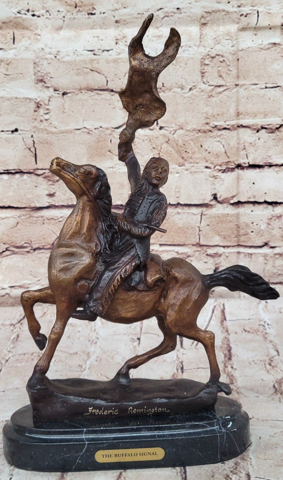 Handcrafted bronze sculpture SALE Indian American Native Remington`S Frederic