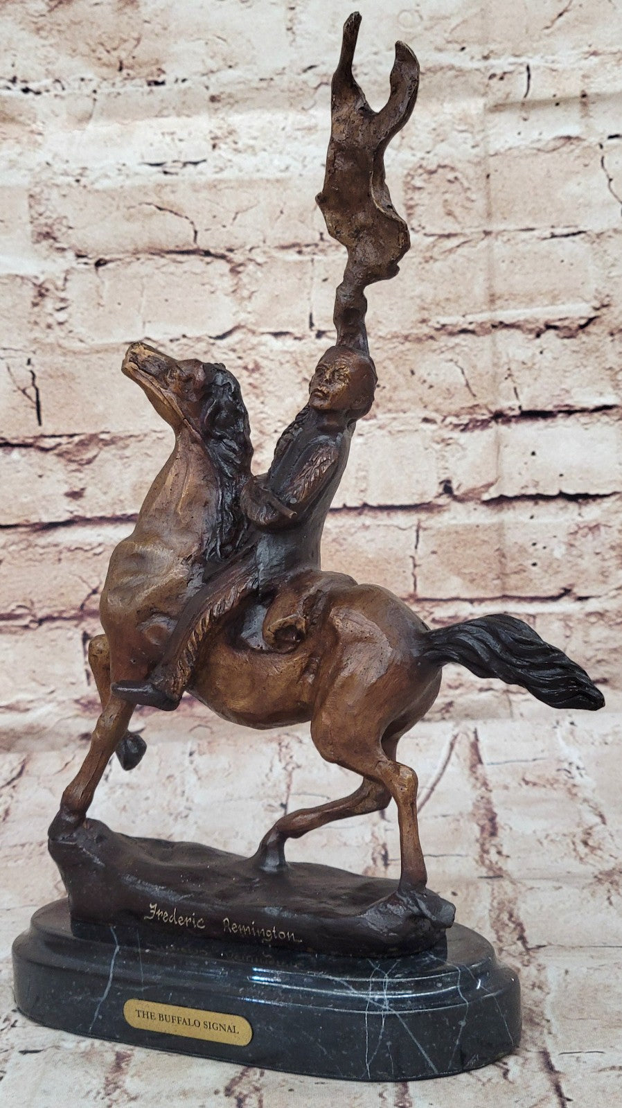 Handcrafted bronze sculpture SALE Indian American Native Remington`S Frederic