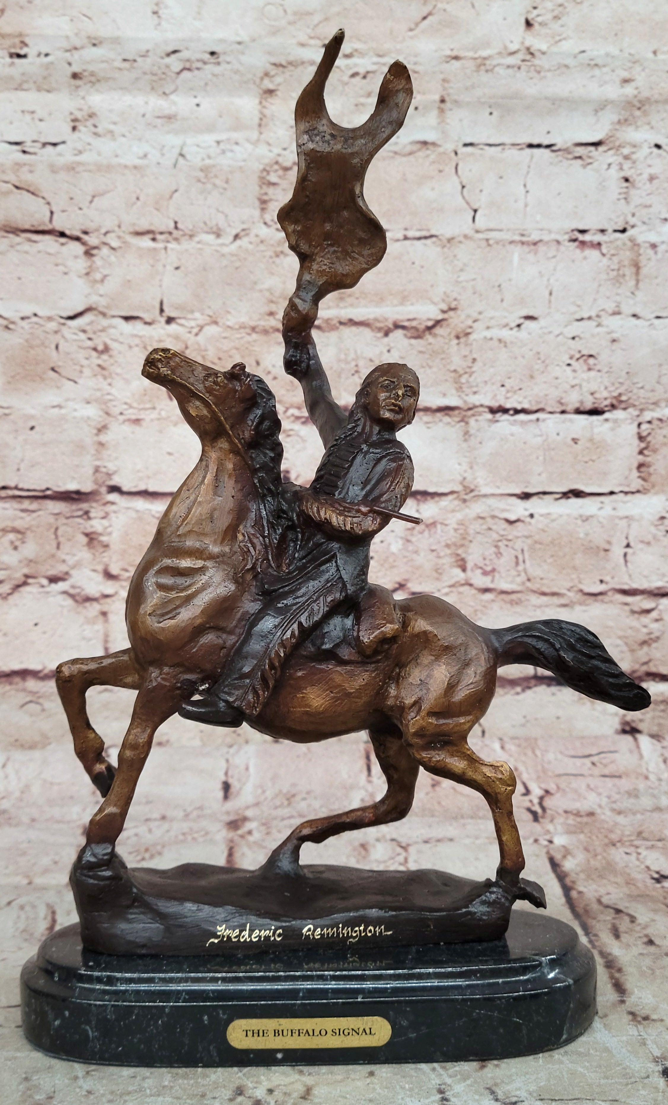 Handcrafted bronze sculpture SALE Indian American Native Remington`S Frederic