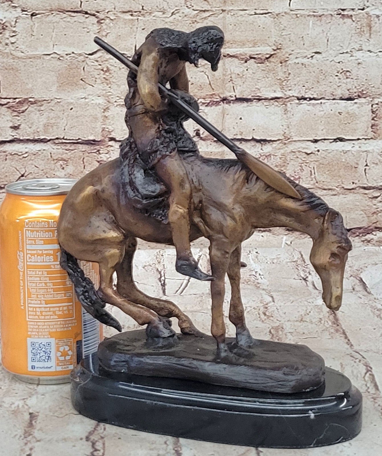 End Of The Trail Bronze Sculpture Marble base (sign by Fraser) Hot Cast Figure