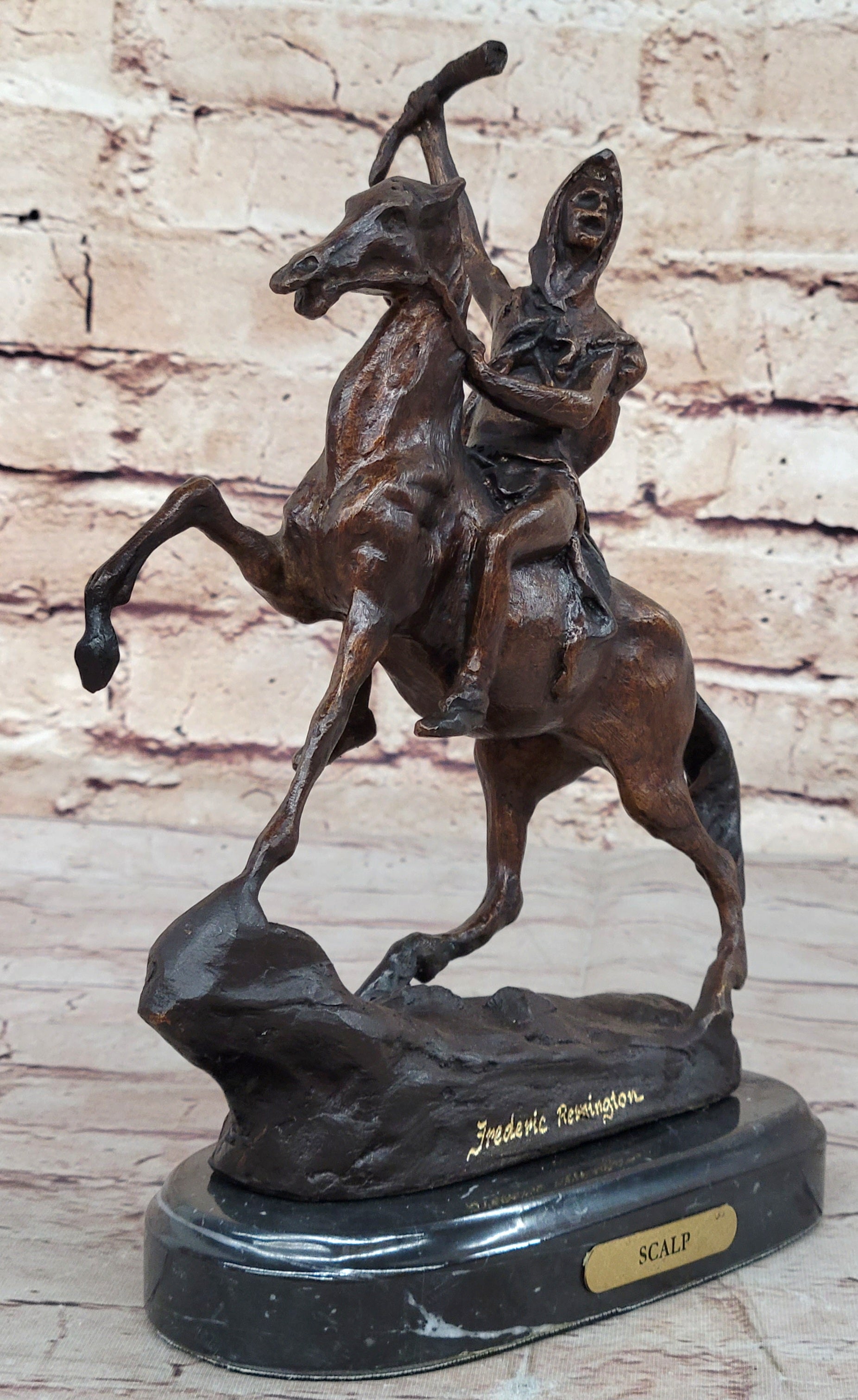 Handcrafted bronze sculpture SALE Base~ Marble On Scalp~ Remington~The Federick