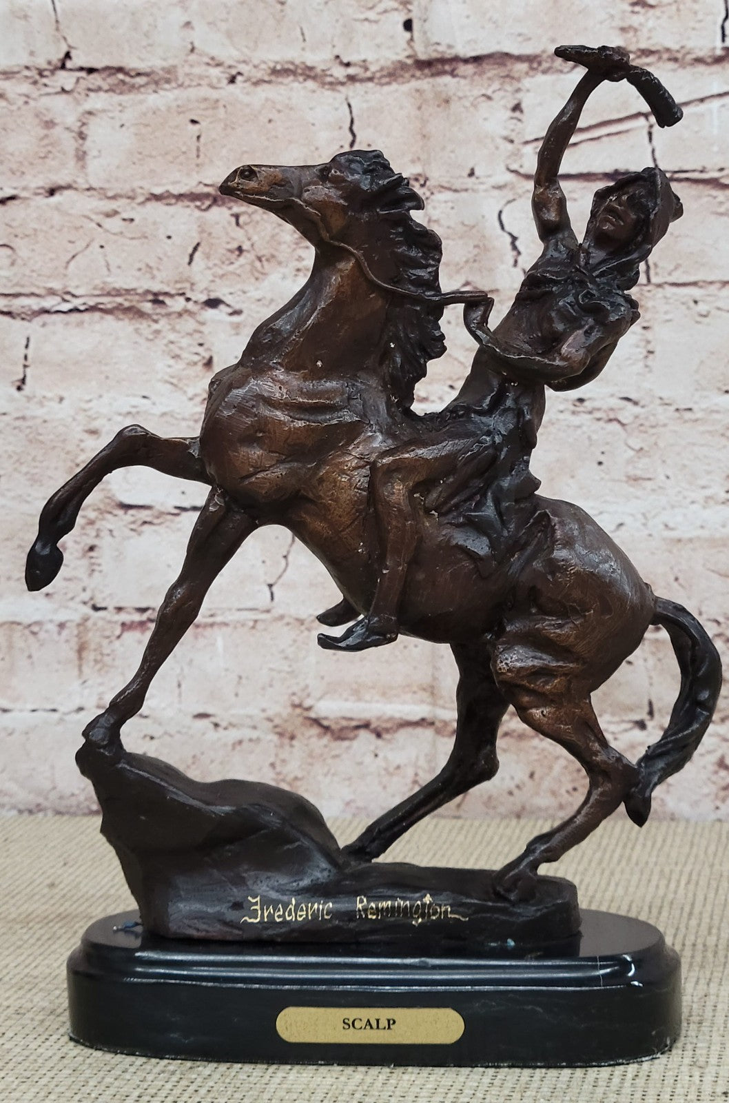 Handcrafted bronze sculpture SALE Base~ Marble On Scalp~ Remington~The Federick