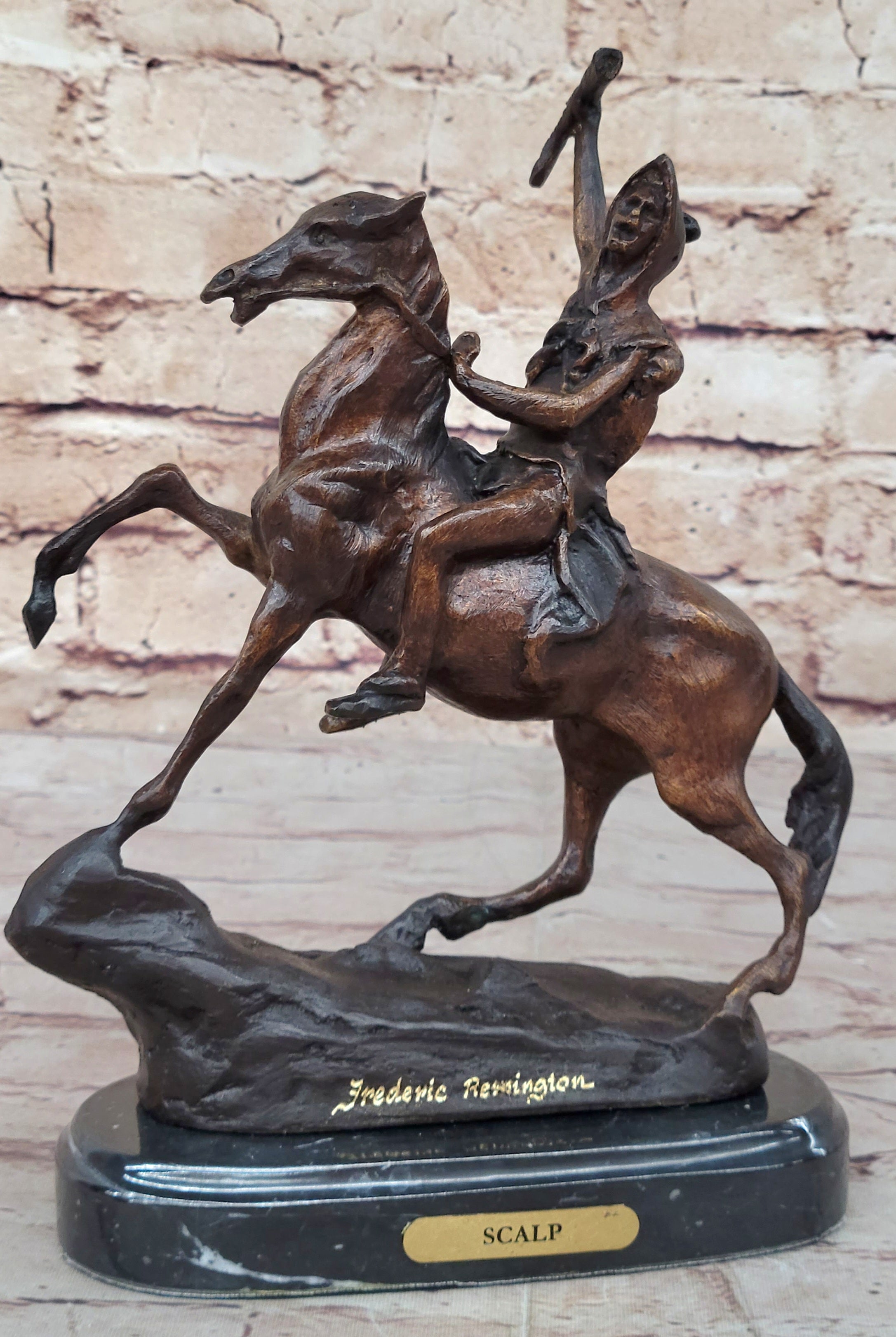 Handcrafted bronze sculpture SALE Base~ Marble On Scalp~ Remington~The Federick
