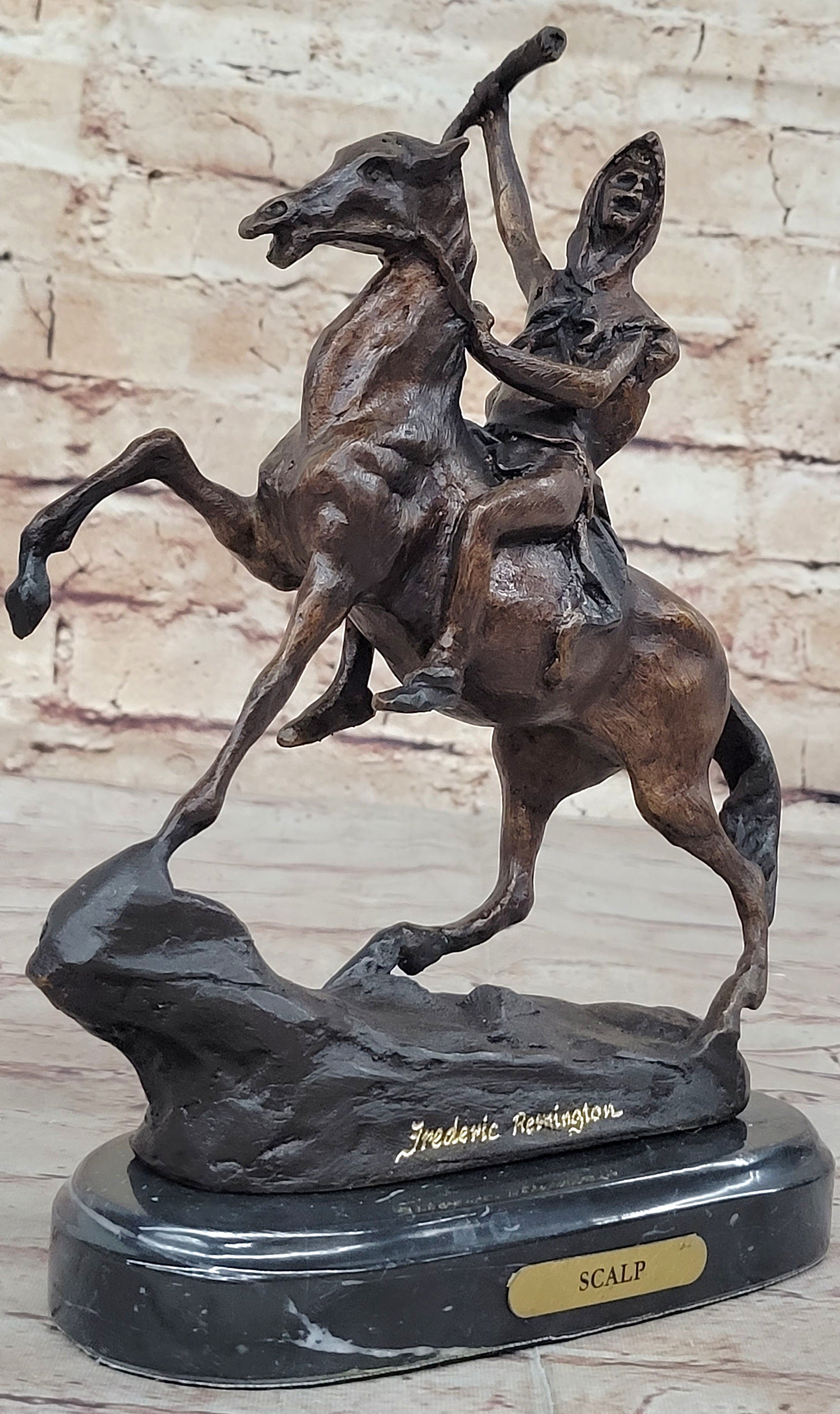 Handcrafted bronze sculpture SALE Base~ Marble On Scalp~ Remington~The Federick
