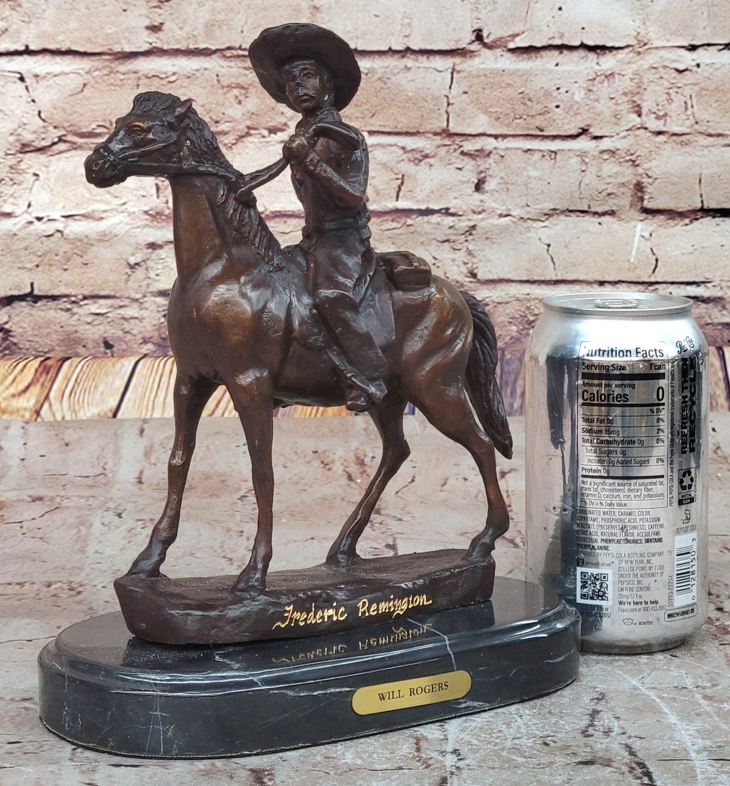 Handcrafted bronze sculpture SALE Marble W/ Art by Thomas " Rogers Will