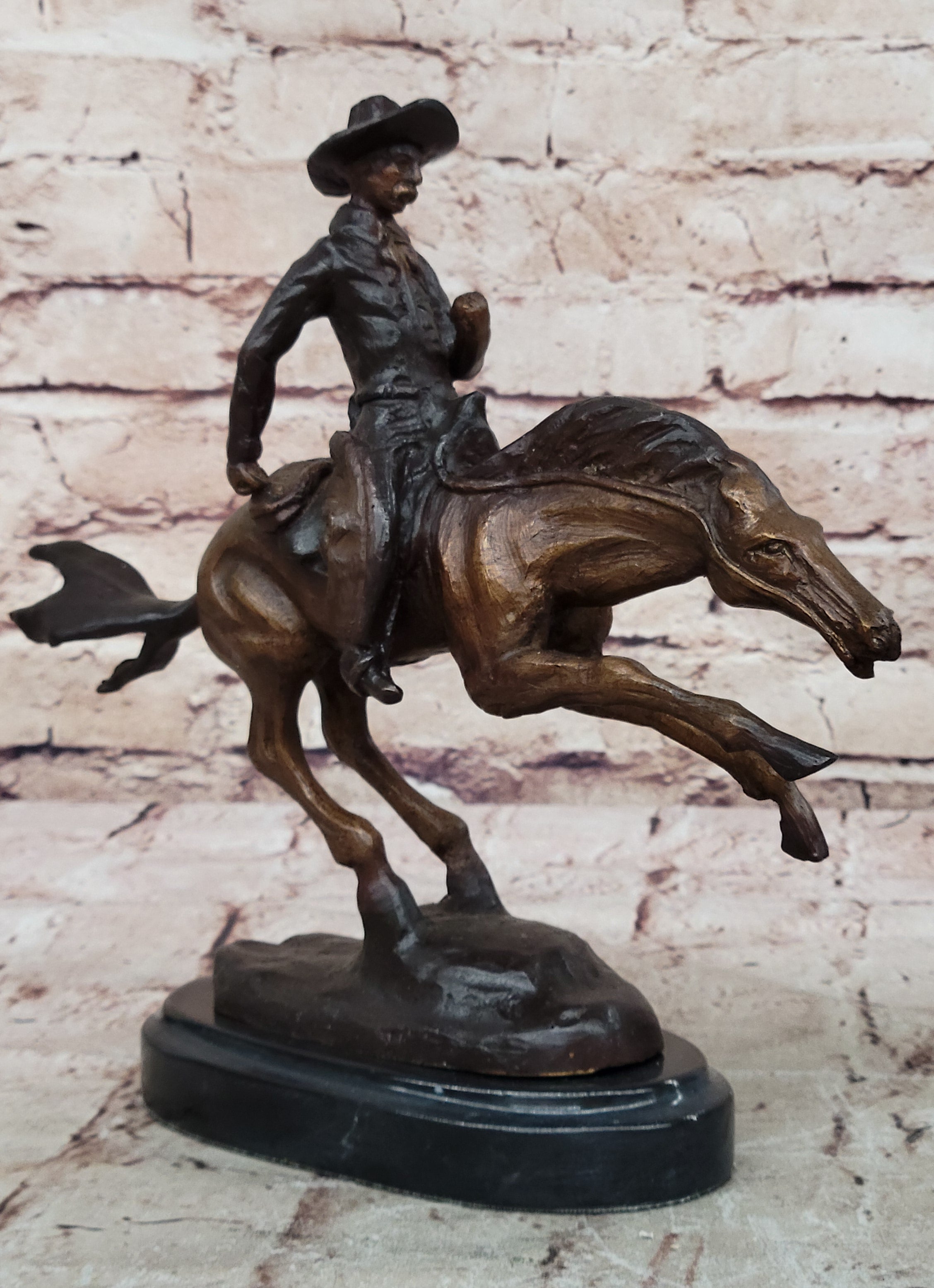 Handcrafted bronze sculpture SALE Signa Horse Cowboy Arizona Remington Frederick