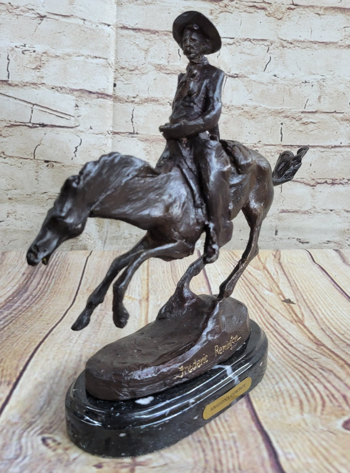 Handcrafted bronze sculpture SALE Signa Horse Cowboy Arizona Remington Frederick