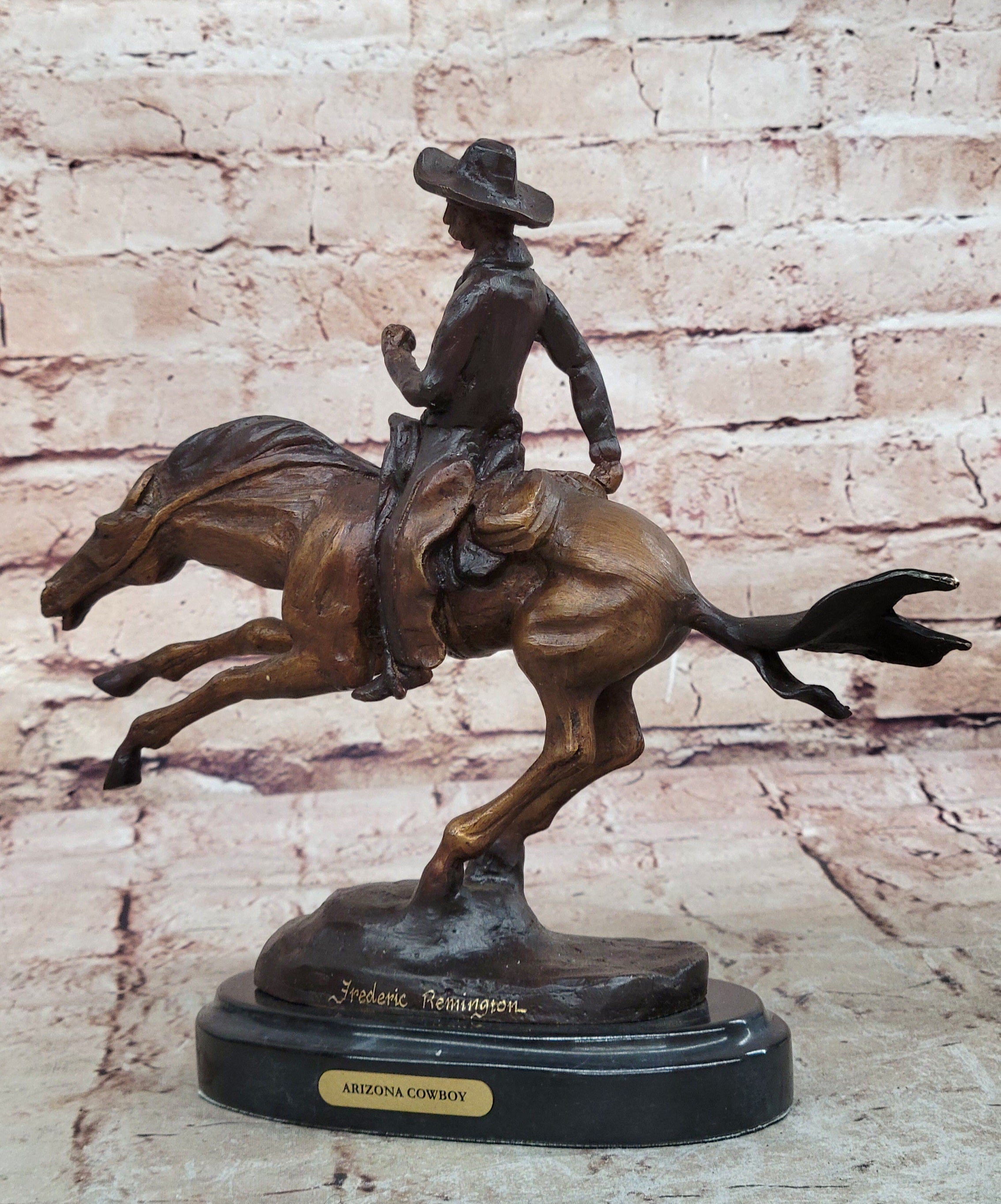 Handcrafted bronze sculpture SALE Signa Horse Cowboy Arizona Remington Frederick
