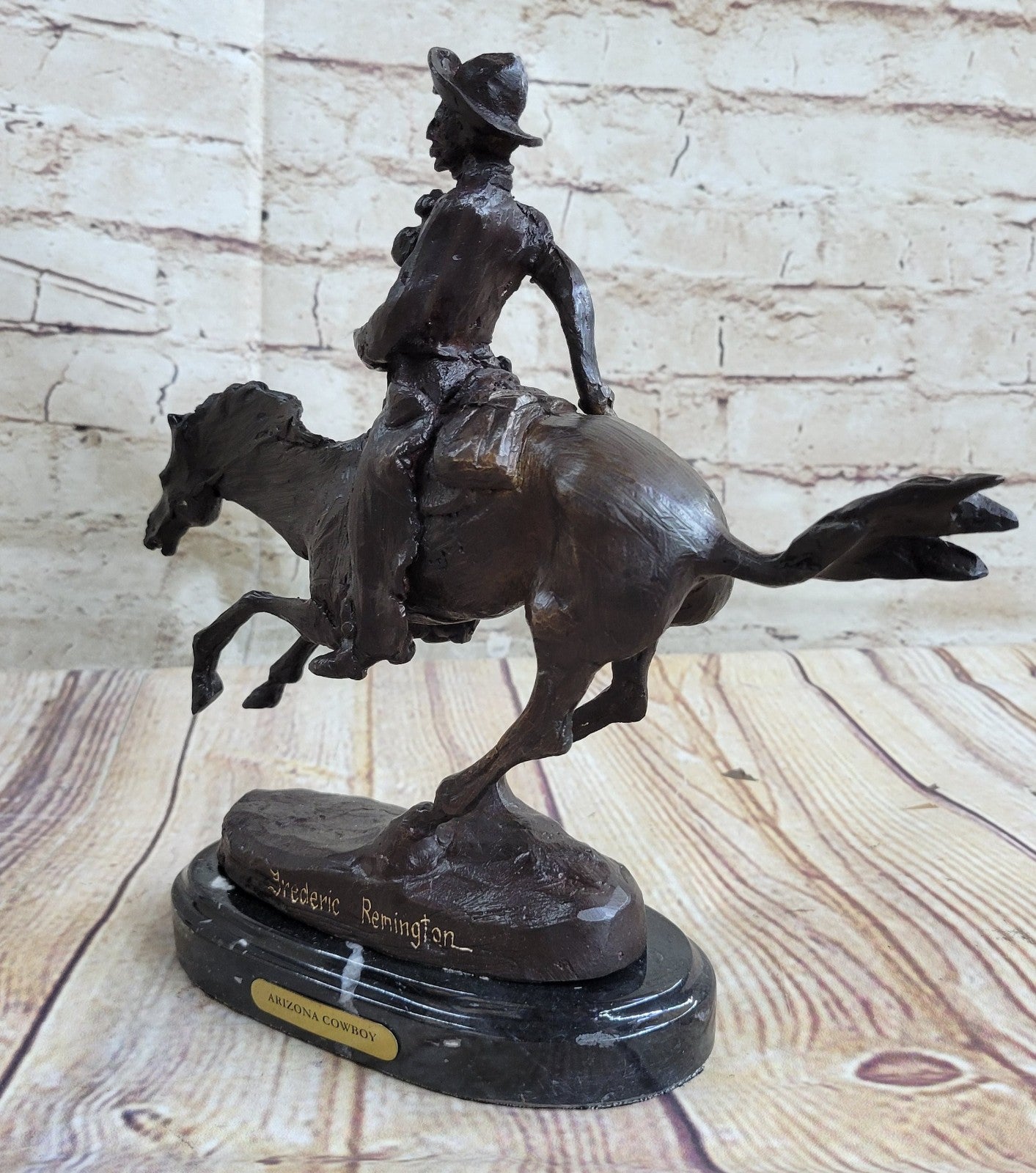 Handcrafted bronze sculpture SALE Signa Horse Cowboy Arizona Remington Frederick