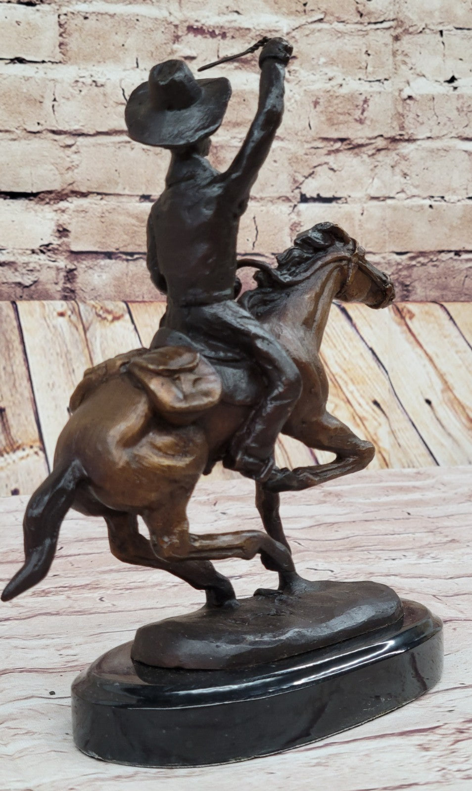 Handcrafted bronze sculpture SALE Country Horse Cowboy Remington Frederic Vtg