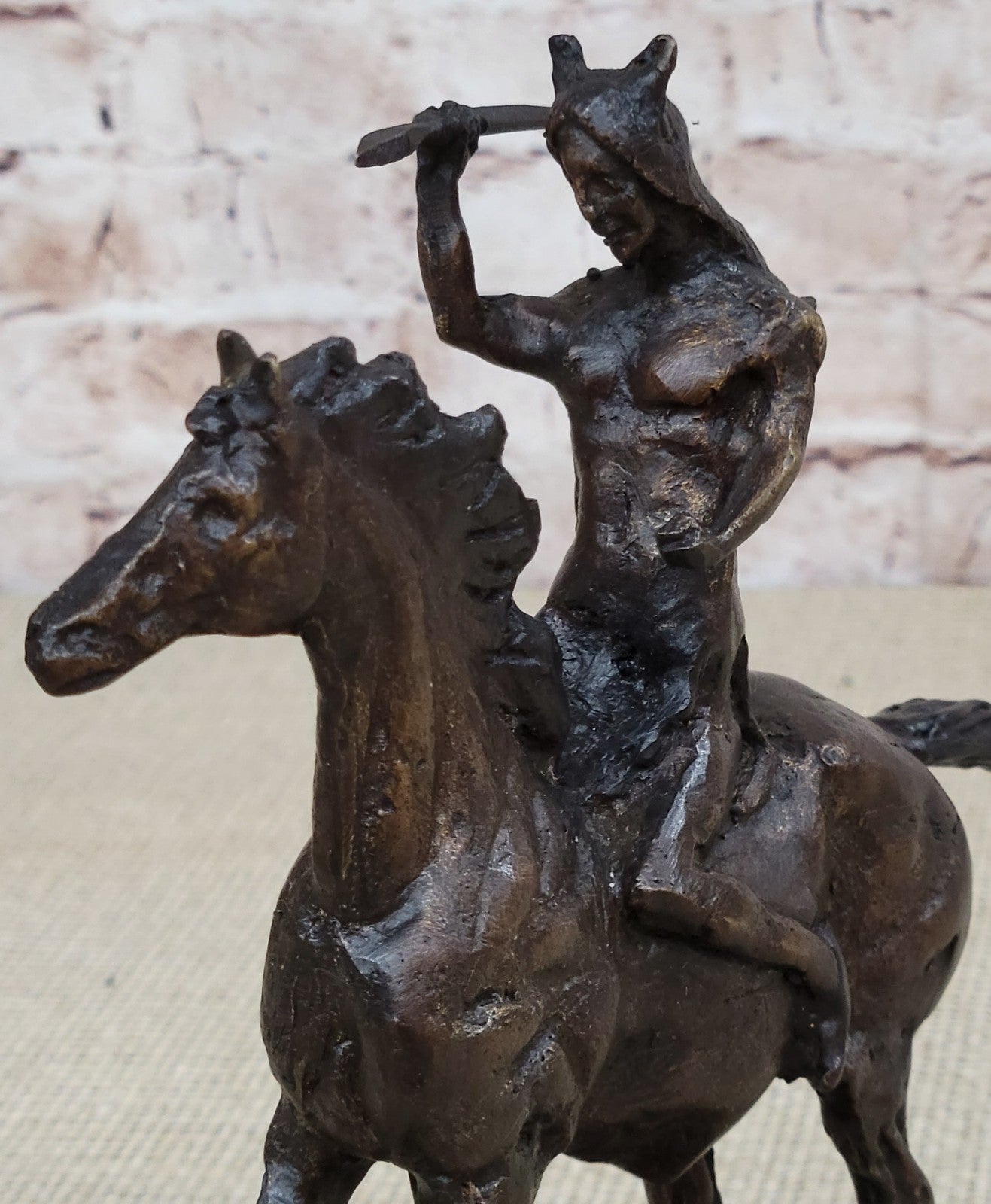 Handcrafted bronze sculpture SALE On Chief Warrior Indian Home Decoration Figure