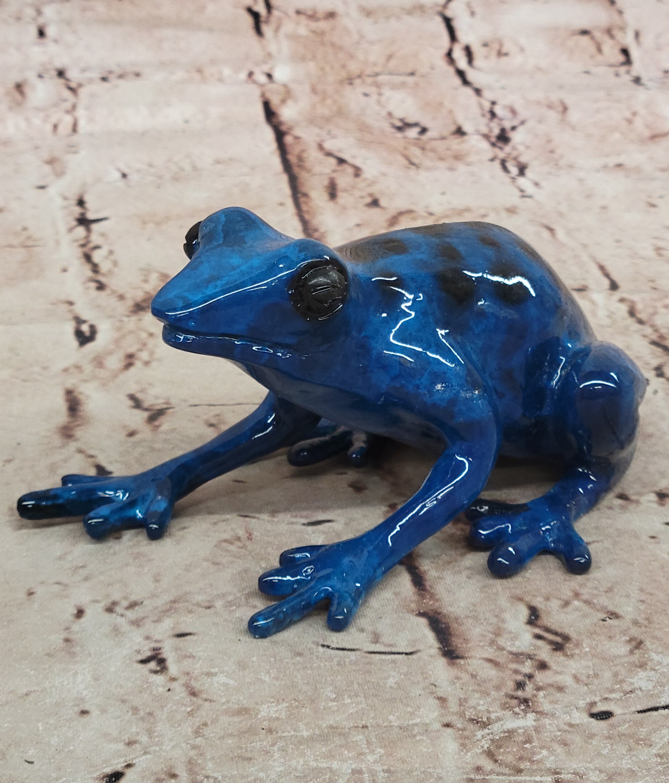 Marius Signed Frogman Bronze Sculpture: Handcrafted Detailed Toad Statue