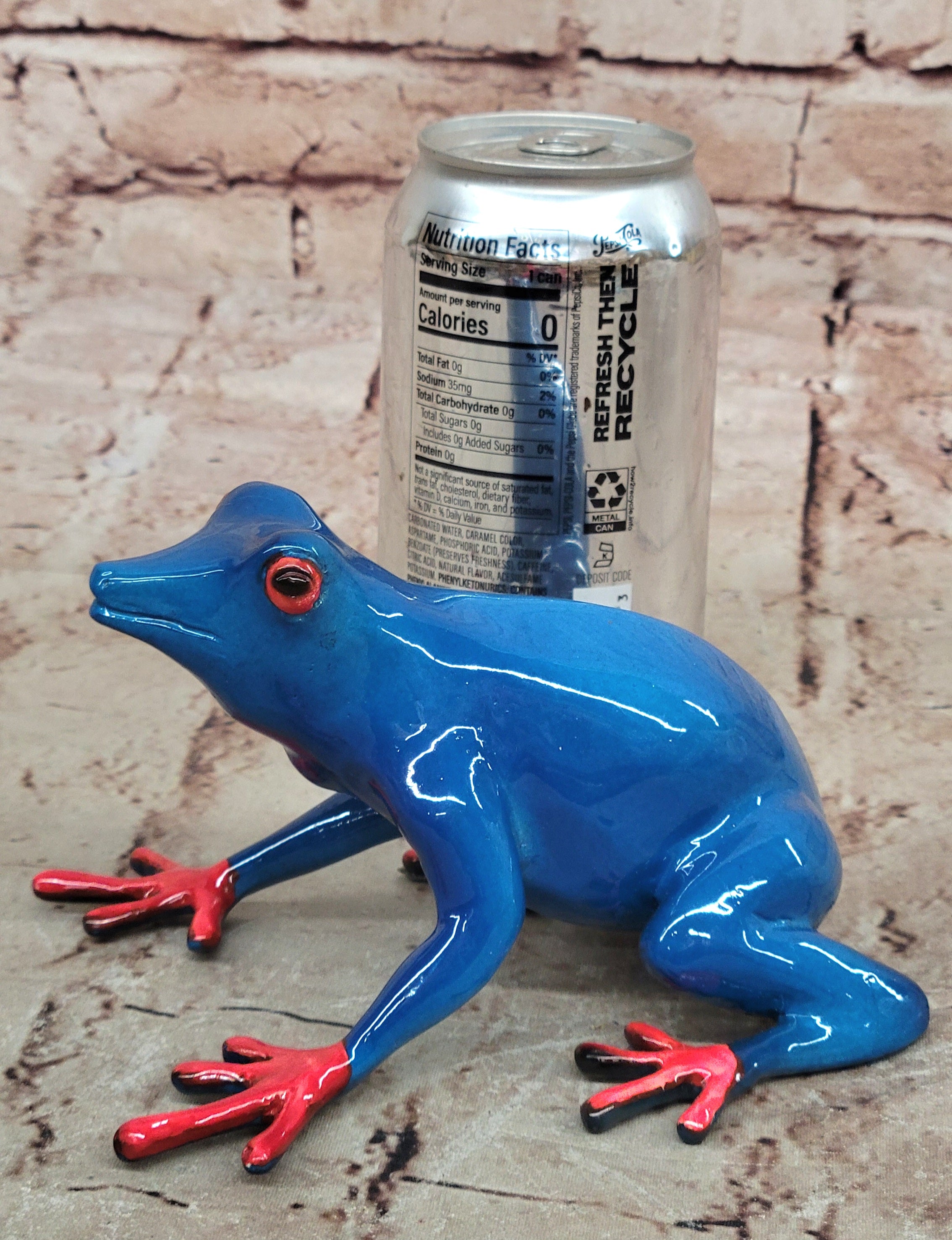 Marius Bronze Sculpture: Limited Edition Blue Frog Statue for Home Office Garden