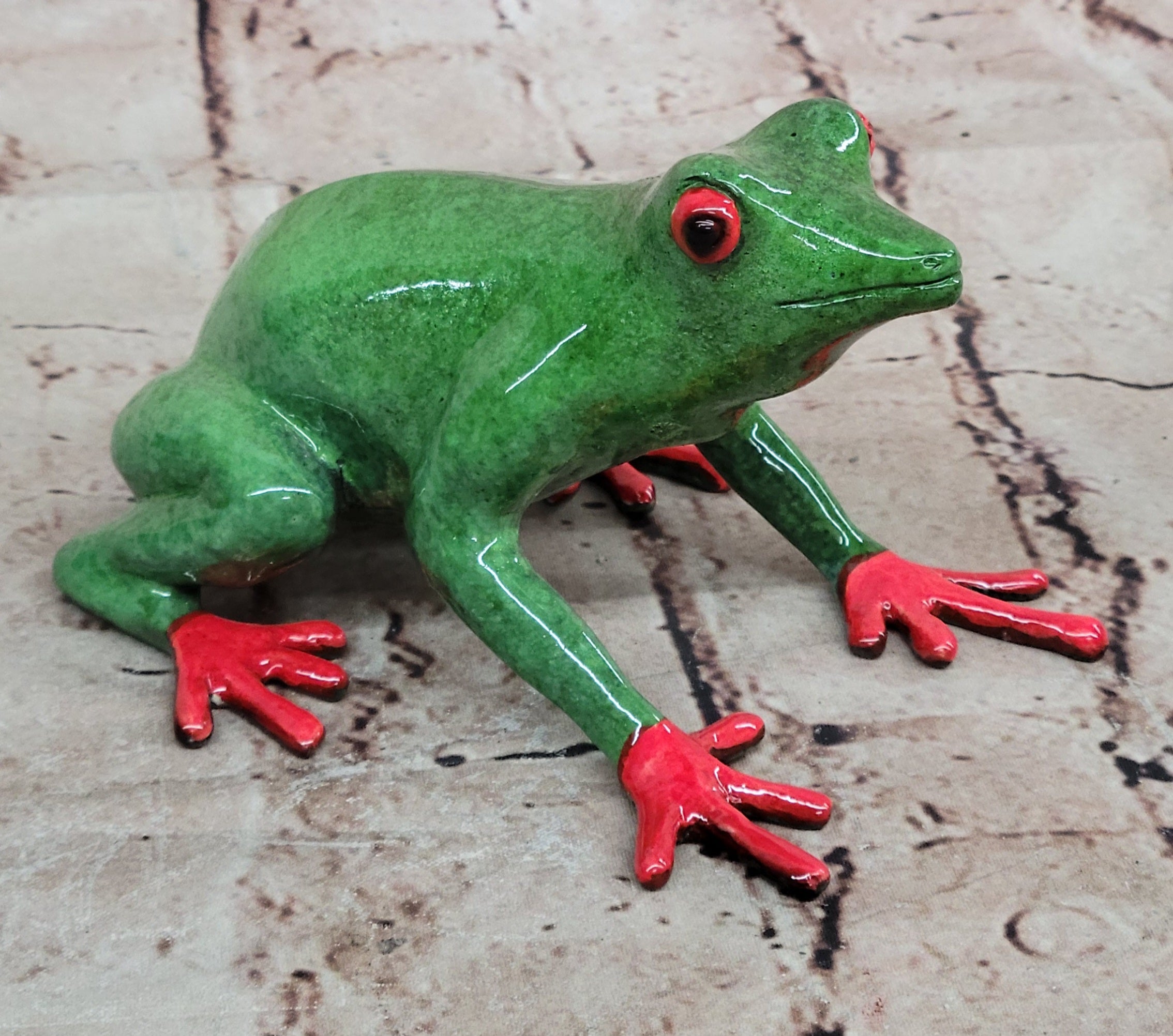 Collectible Bronze Frogman Sculpture Statue Numbered Forest Baby Toad Figure