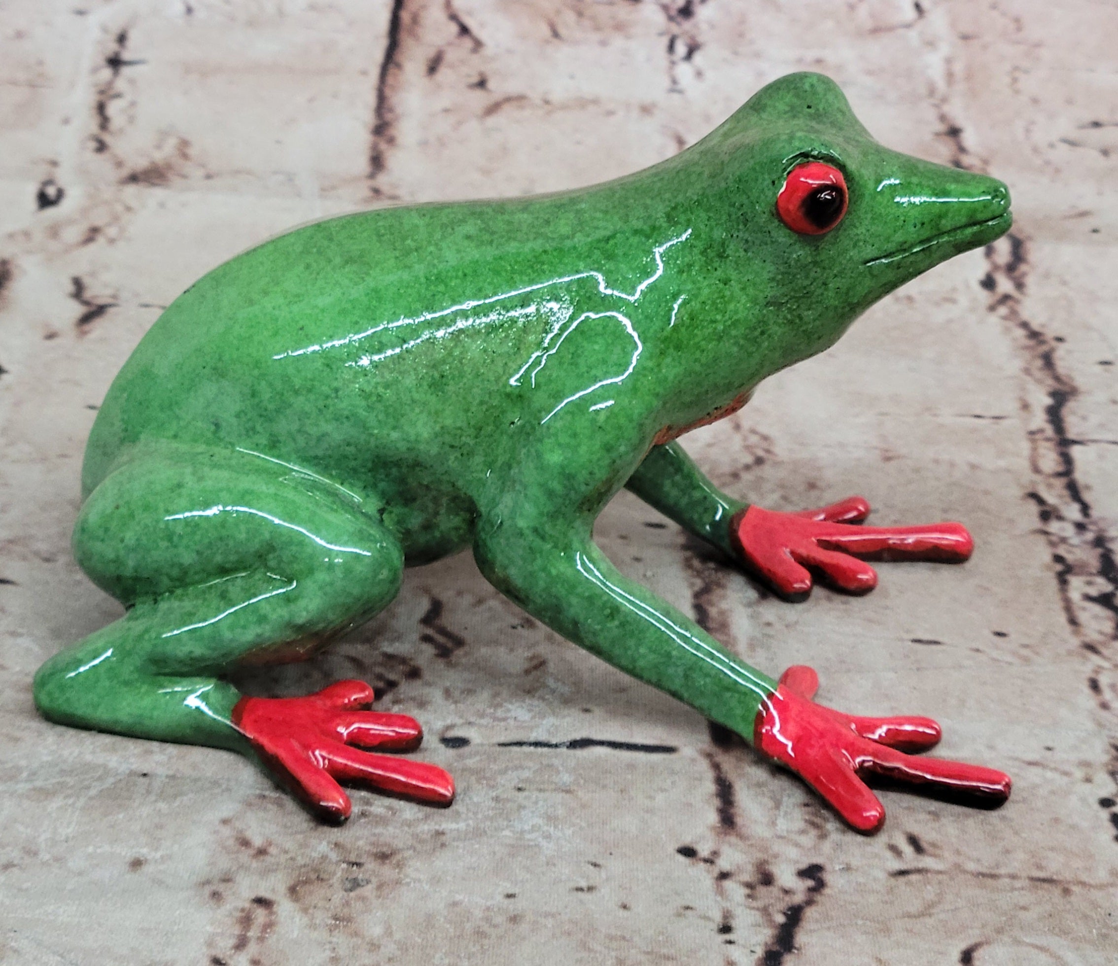 Collectible Bronze Frogman Sculpture Statue Numbered Forest Baby Toad Figure