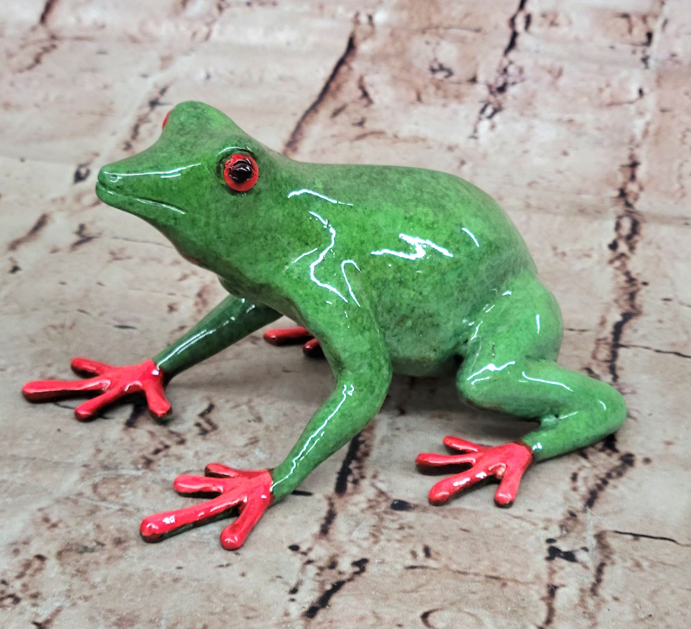 Collectible Bronze Frogman Sculpture Statue Numbered Forest Baby Toad Figure