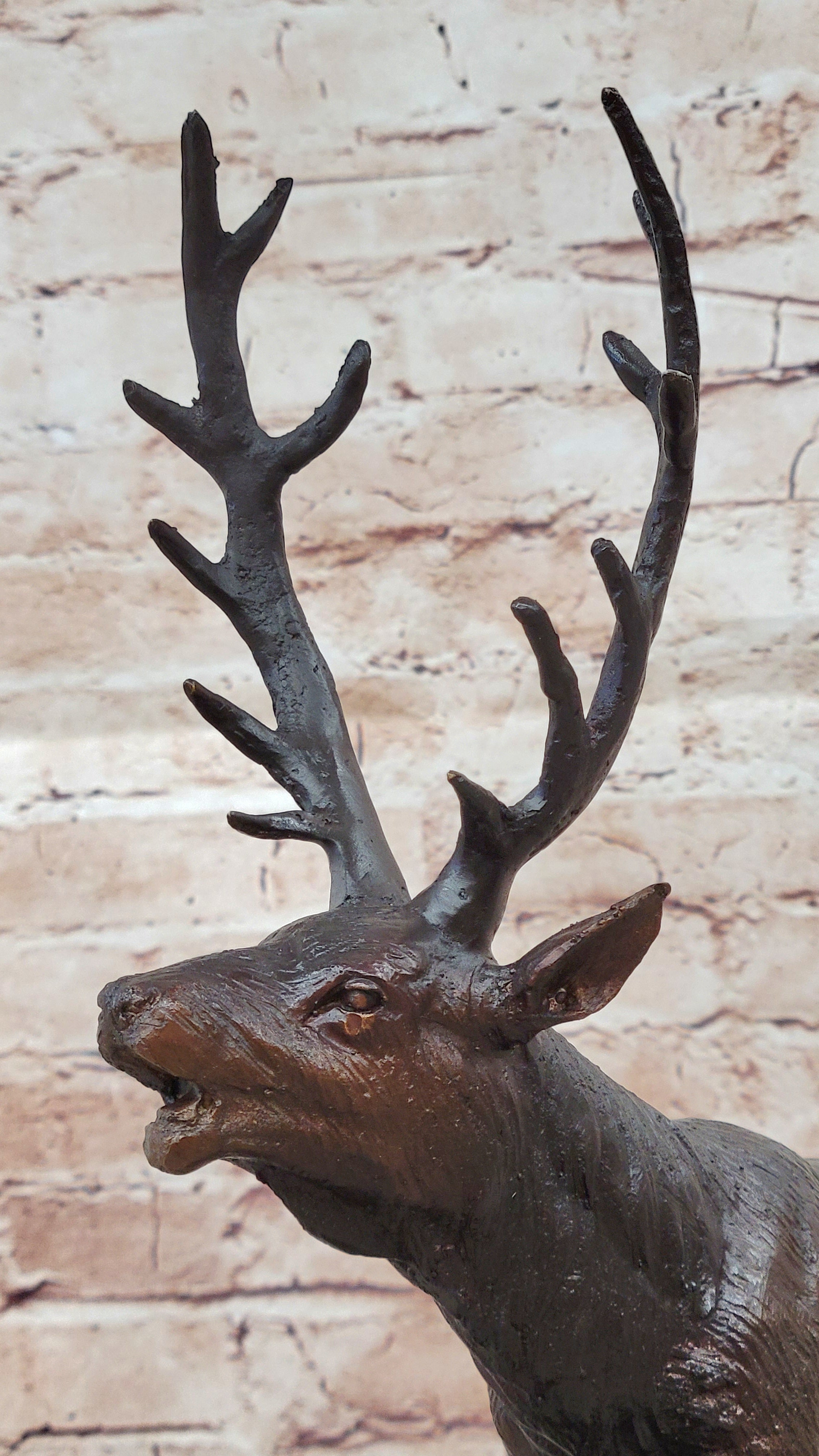 Handcrafted bronze sculpture SALE Lodge Stag Buck Caribou Deer Elk Marble