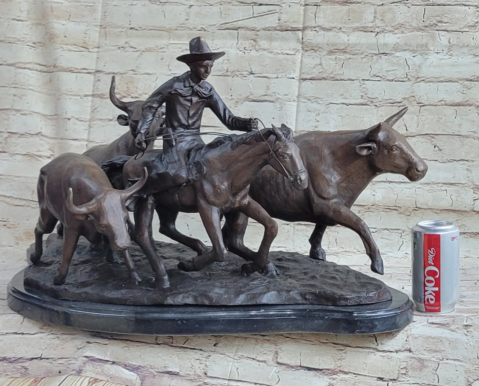 STAMPEDE SOLID BRONZE FREDERIC REMINGTON SCULPTURE LOST WAX METHOD FIGURINE DECOR