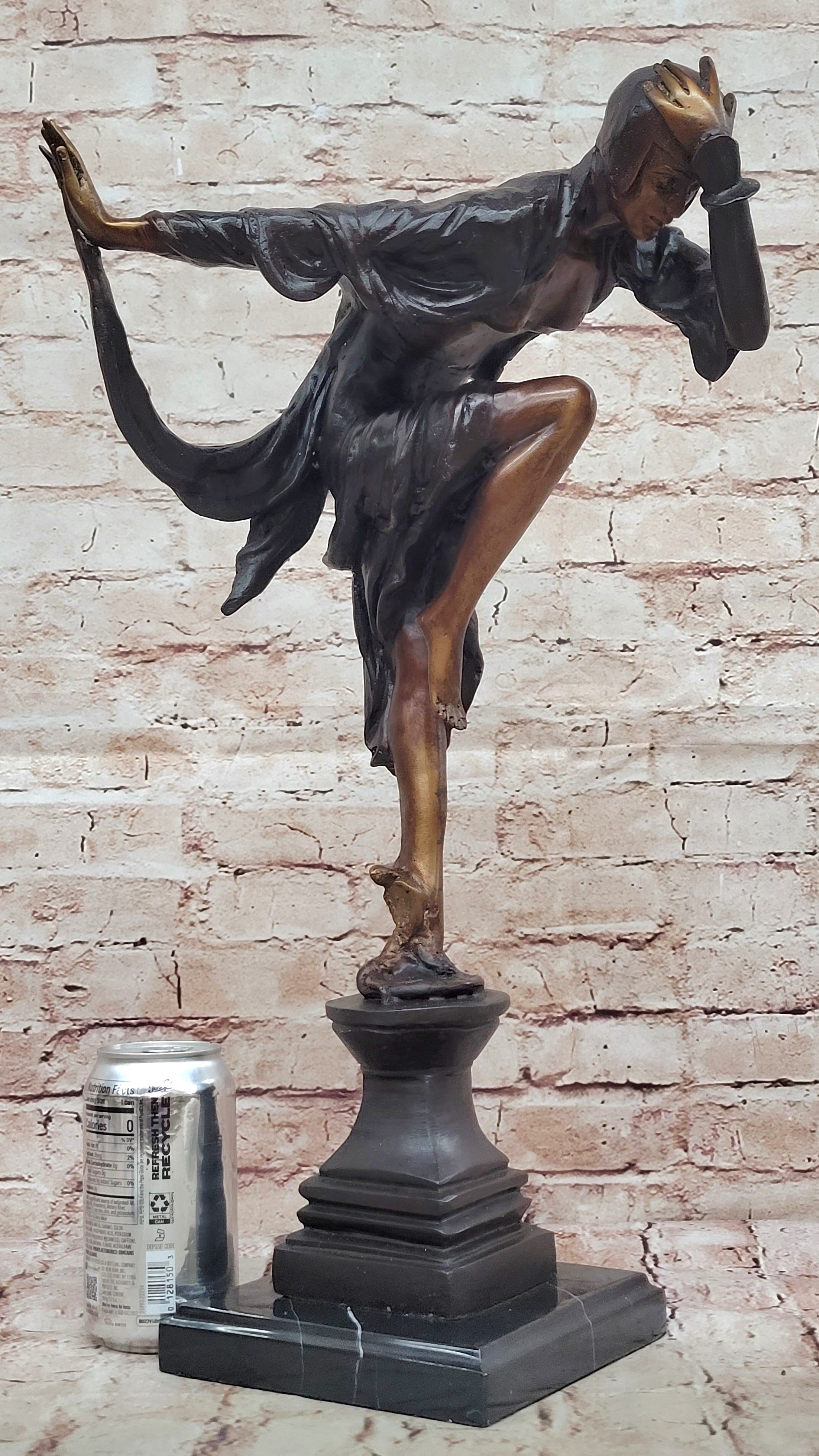 Bronze art deco dancer w/snake sculpture Ankara Dancer Classic Artwork Hot cast