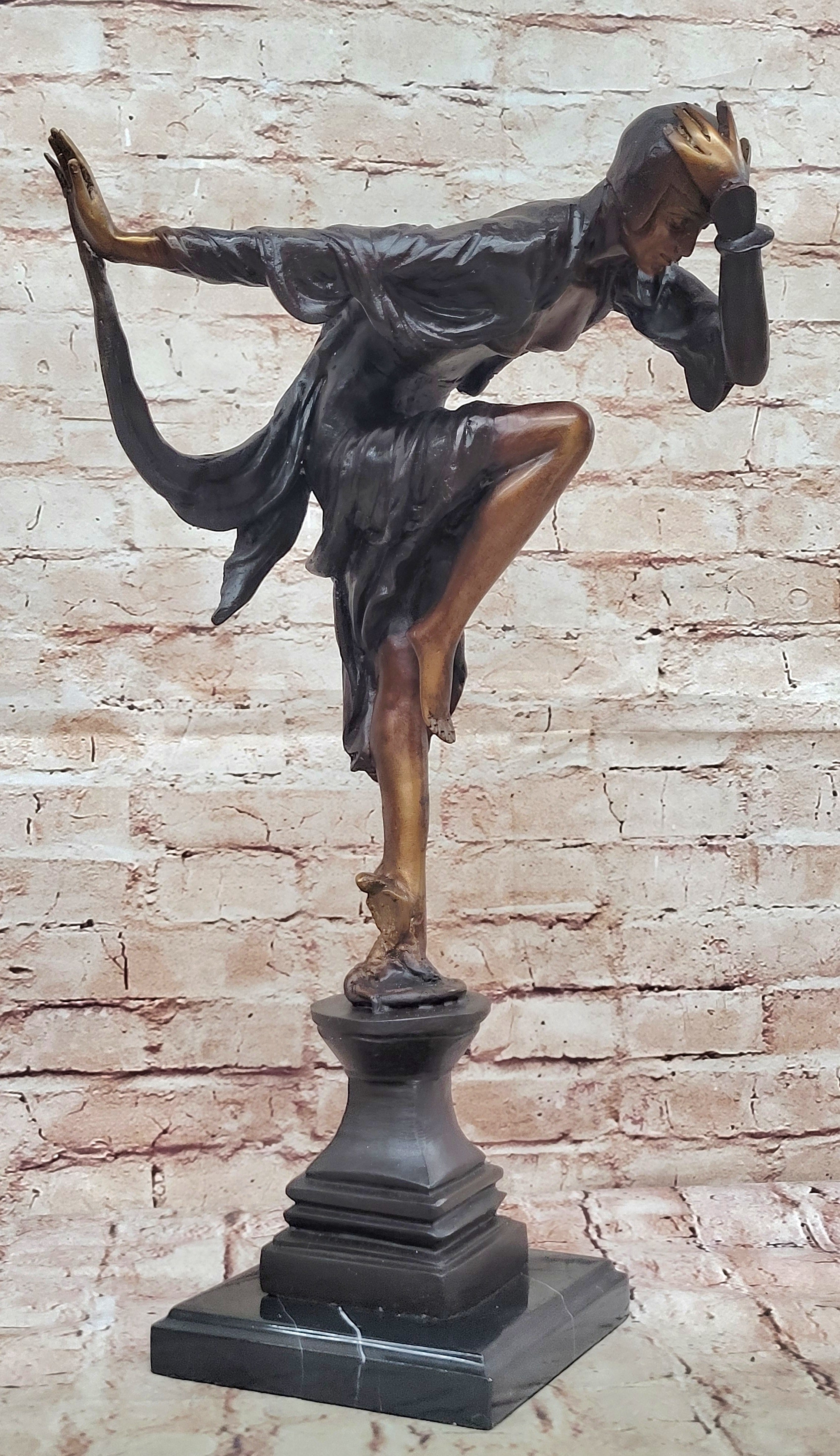 Bronze art deco dancer w/snake sculpture Ankara Dancer Classic Artwork Hot cast