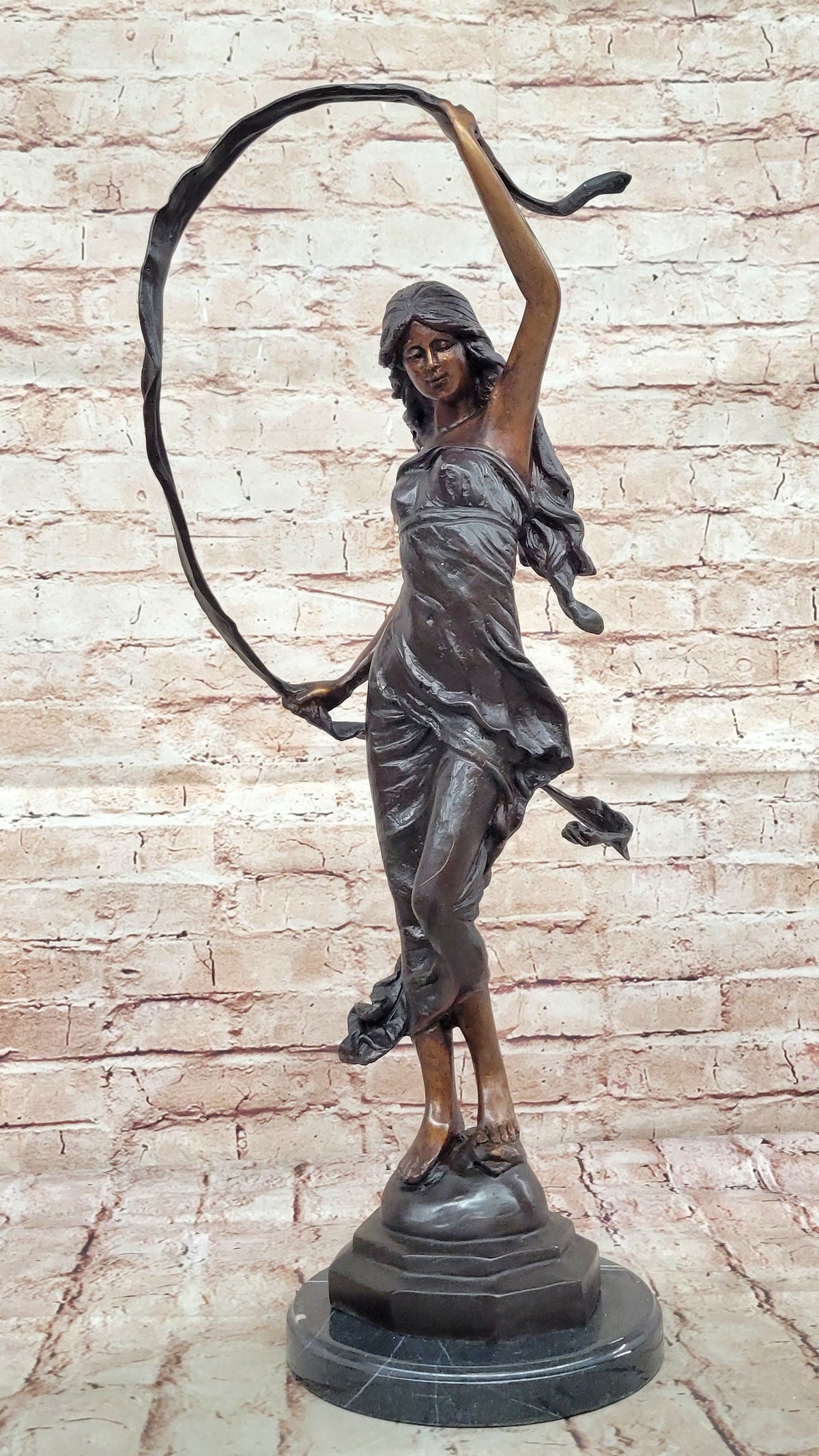 Handmade BRONZE METAL HAWAIIAN HULA DANCER, MA:LE, STATUE FIGURINE HOT CAST