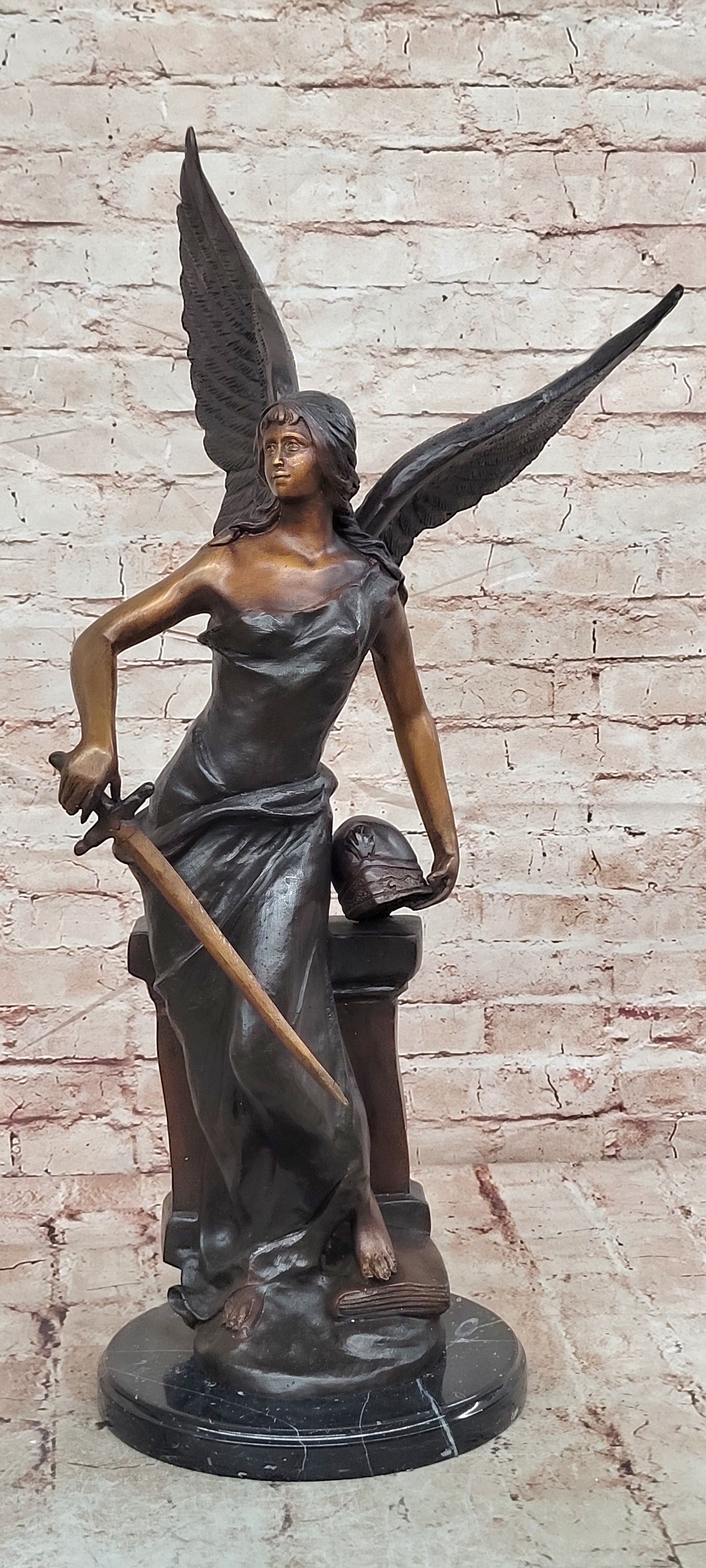 Female Knight by Famous French Artist Moreau Bronze Sculpture Museum Quality Art