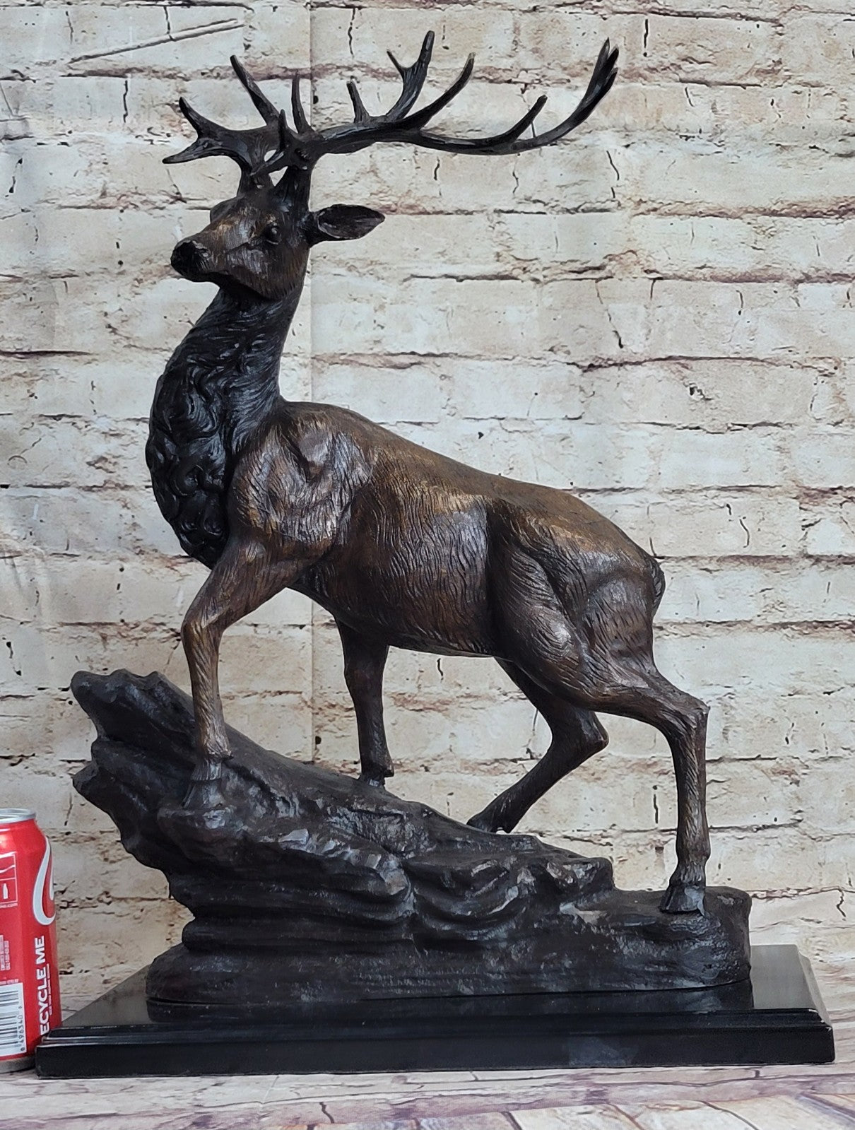 Handmade Stag Hunter Wildlife Mountain Lodge Cabin Bronze Marble Number NR