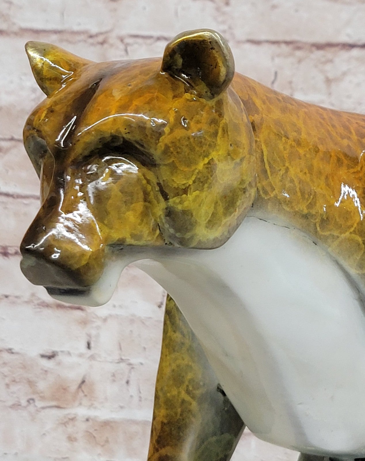 Hand Crafted Numbered LTD EDITION Cougar Mountain Lion Jaguar Bust Bronze Sculpt
