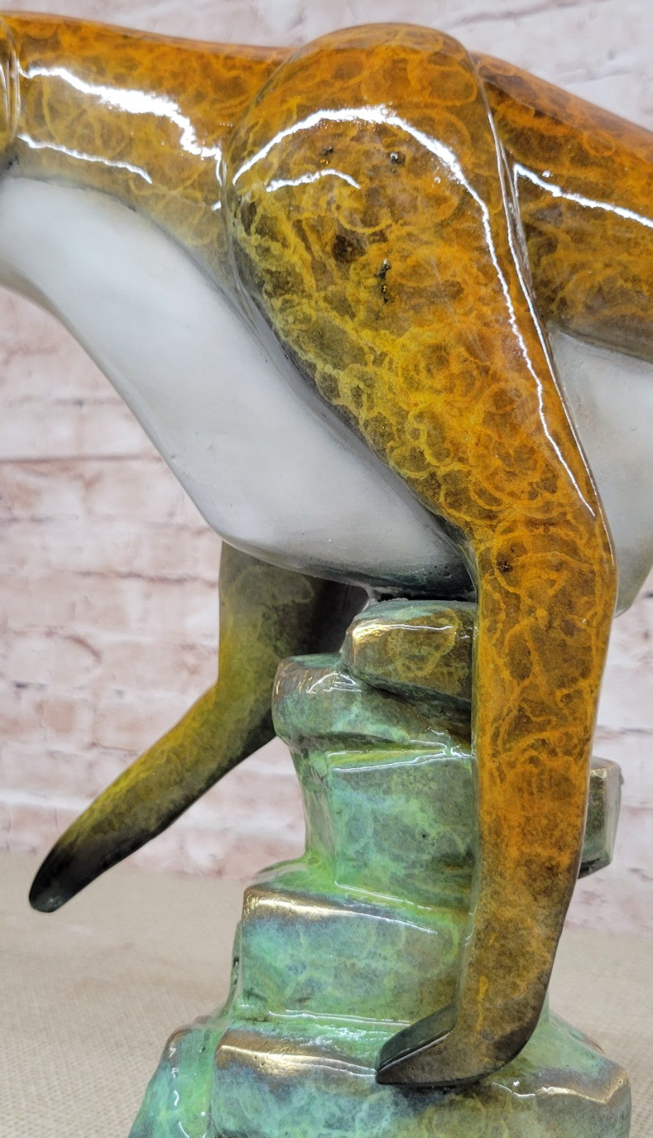Hand Crafted Numbered LTD EDITION Cougar Mountain Lion Jaguar Bust Bronze Sculpt
