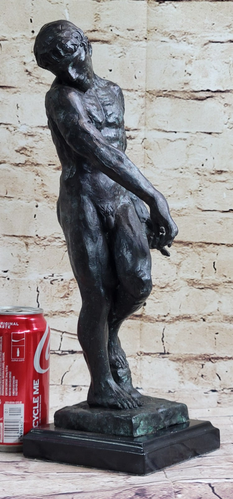 A Cast Bronze Sculpture, Adam, by Auguste Rodin Special Patina 15" Tall Decor