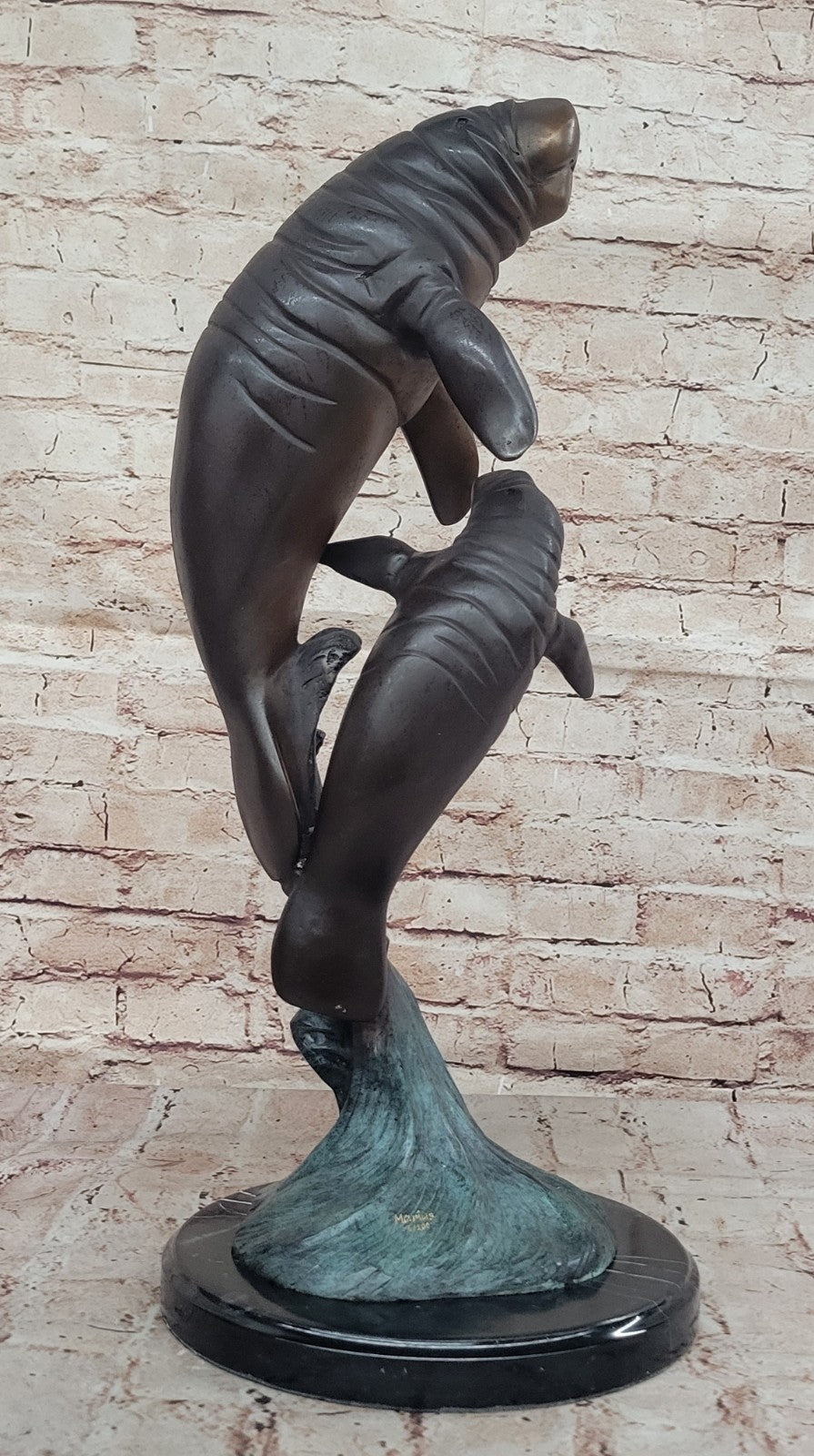 Limited Edition Marius Manatee & Calf Bronze Sculpture – Fine Art Collectible Statue