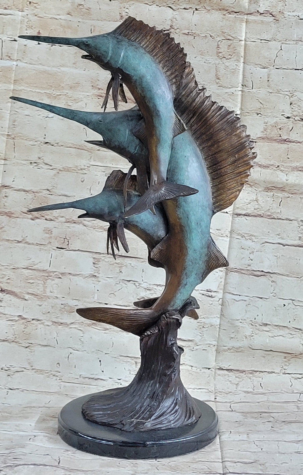 Handcrafted Detailed LTD EDT Extra Large Marlins Bronze Museum Quality Artwork