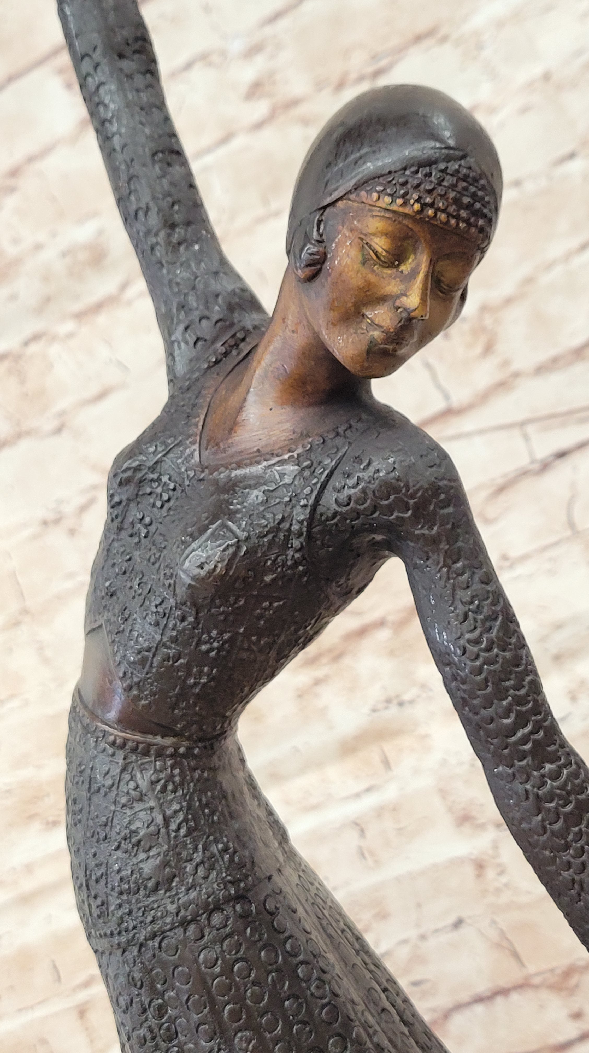 COLLECTIBLE BRONZE SCULPTURE STATUE Art Nouveau 26" TALL CHIPARUS DANCER LOSTWAX