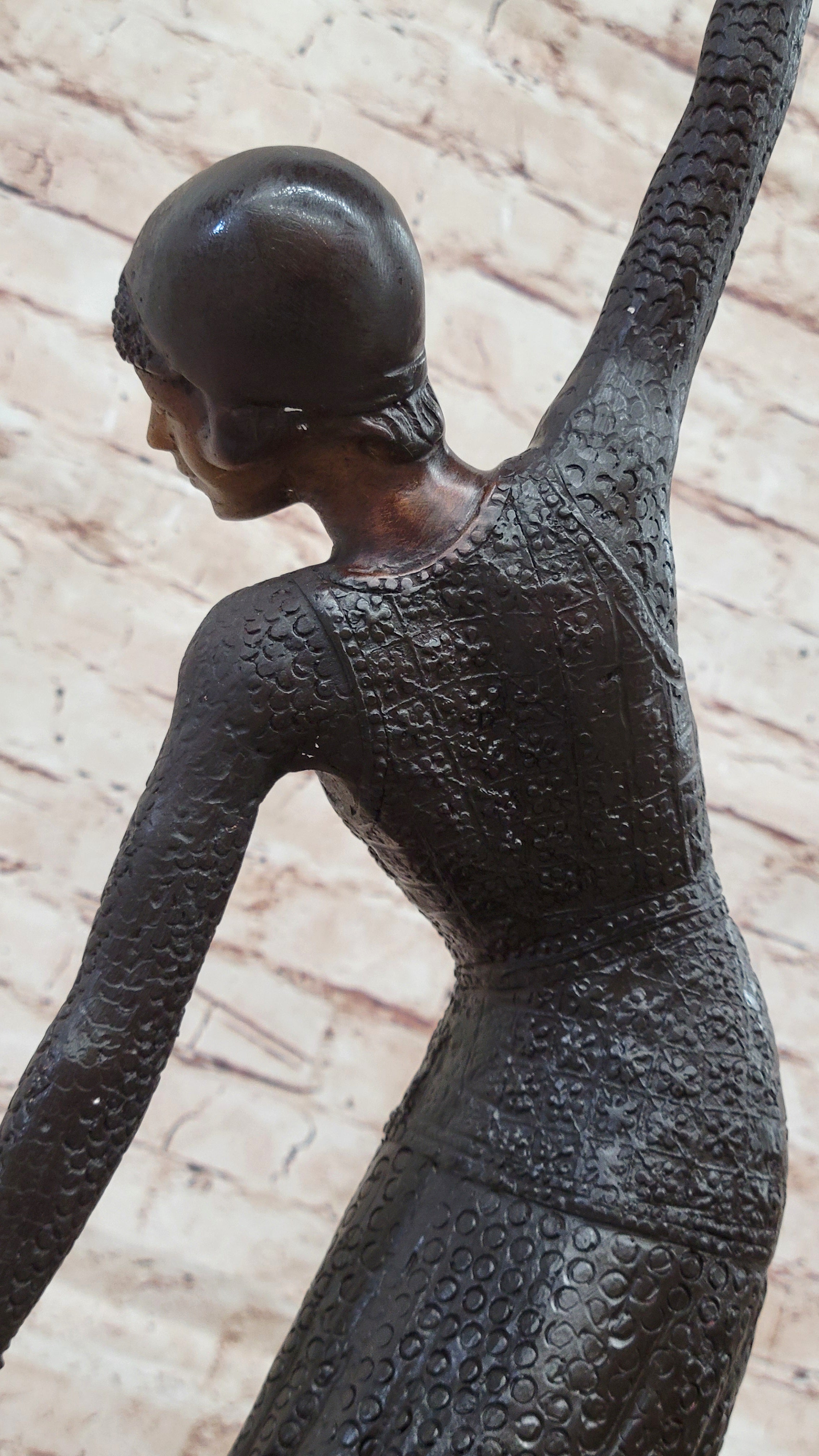 COLLECTIBLE BRONZE SCULPTURE STATUE Art Nouveau 26" TALL CHIPARUS DANCER LOSTWAX