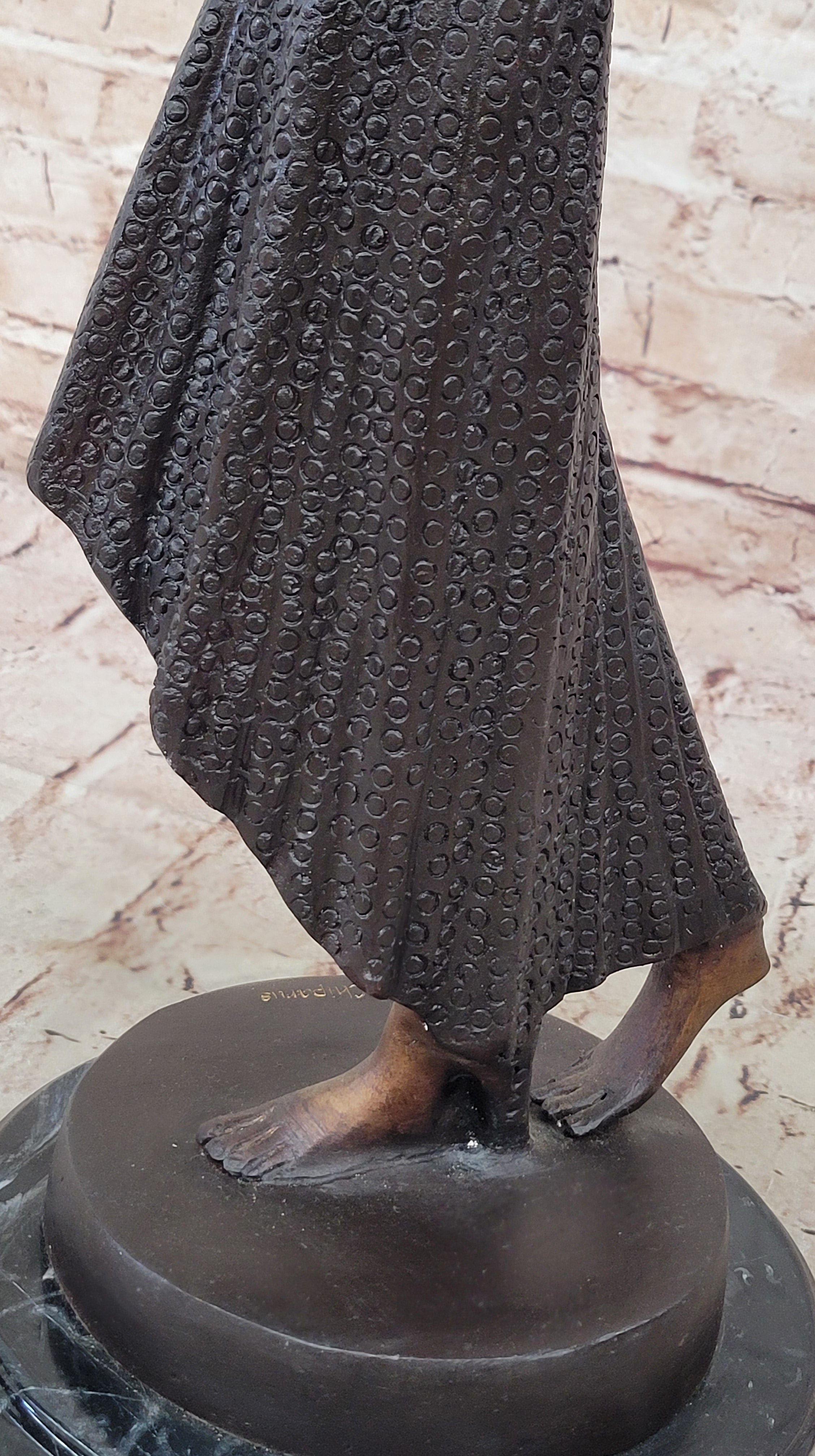 COLLECTIBLE BRONZE SCULPTURE STATUE Art Nouveau 26" TALL CHIPARUS DANCER LOSTWAX