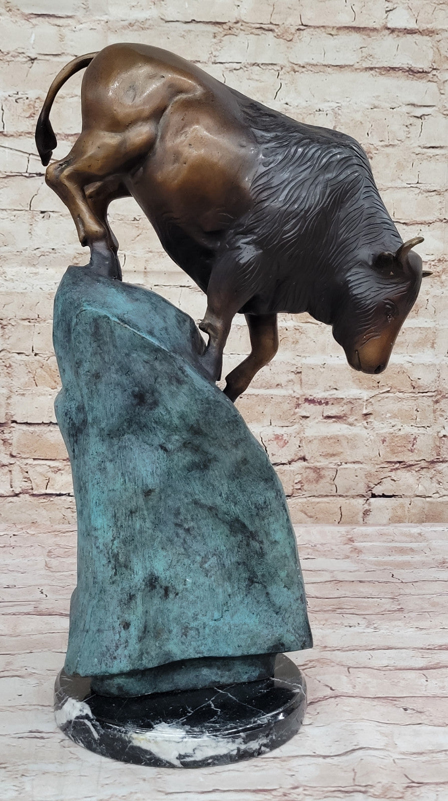 Signed Limited Edition by Marius: Bison Water Buffalo Bronze Sculpture