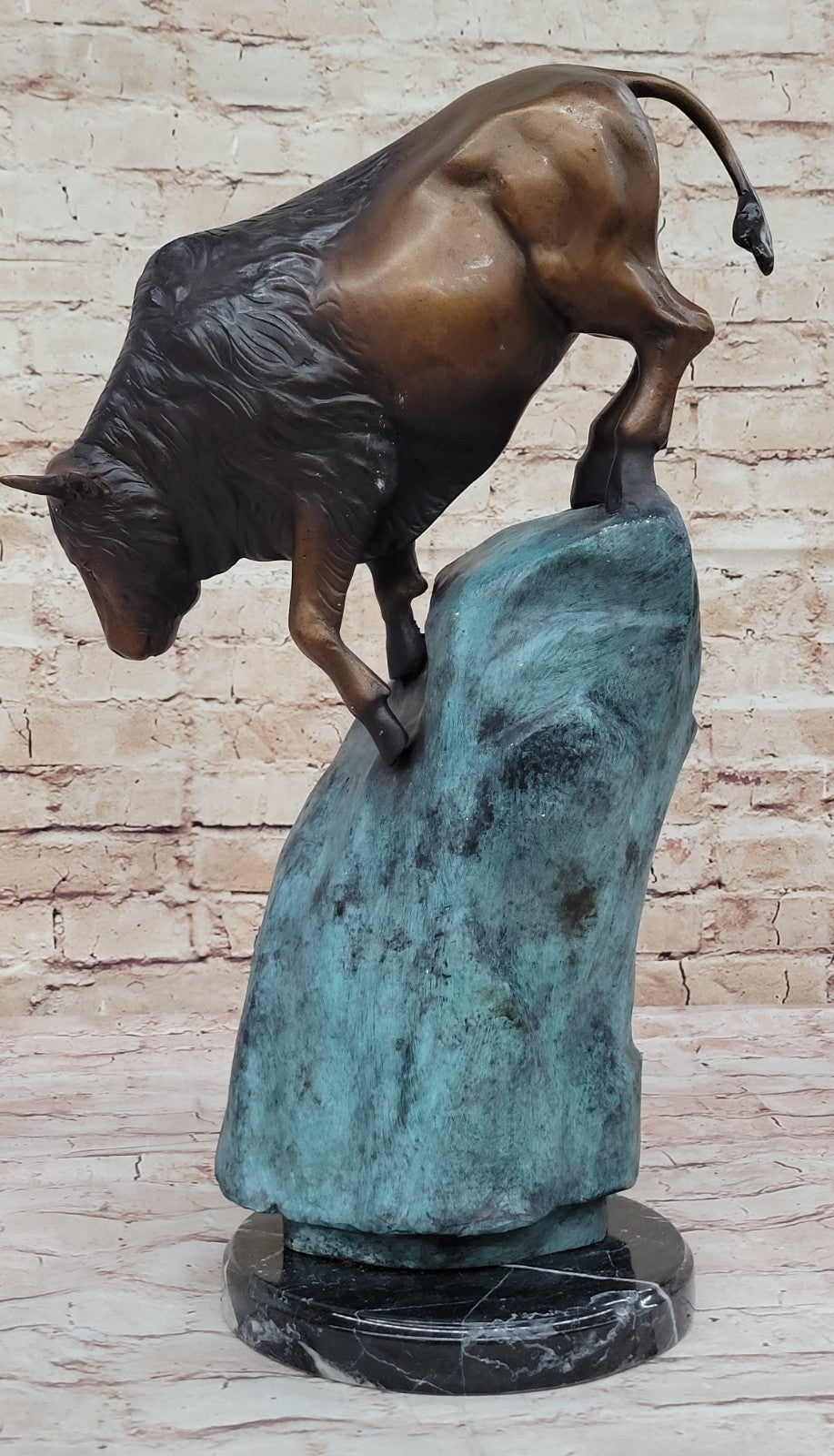 Signed Limited Edition by Marius: Bison Water Buffalo Bronze Sculpture