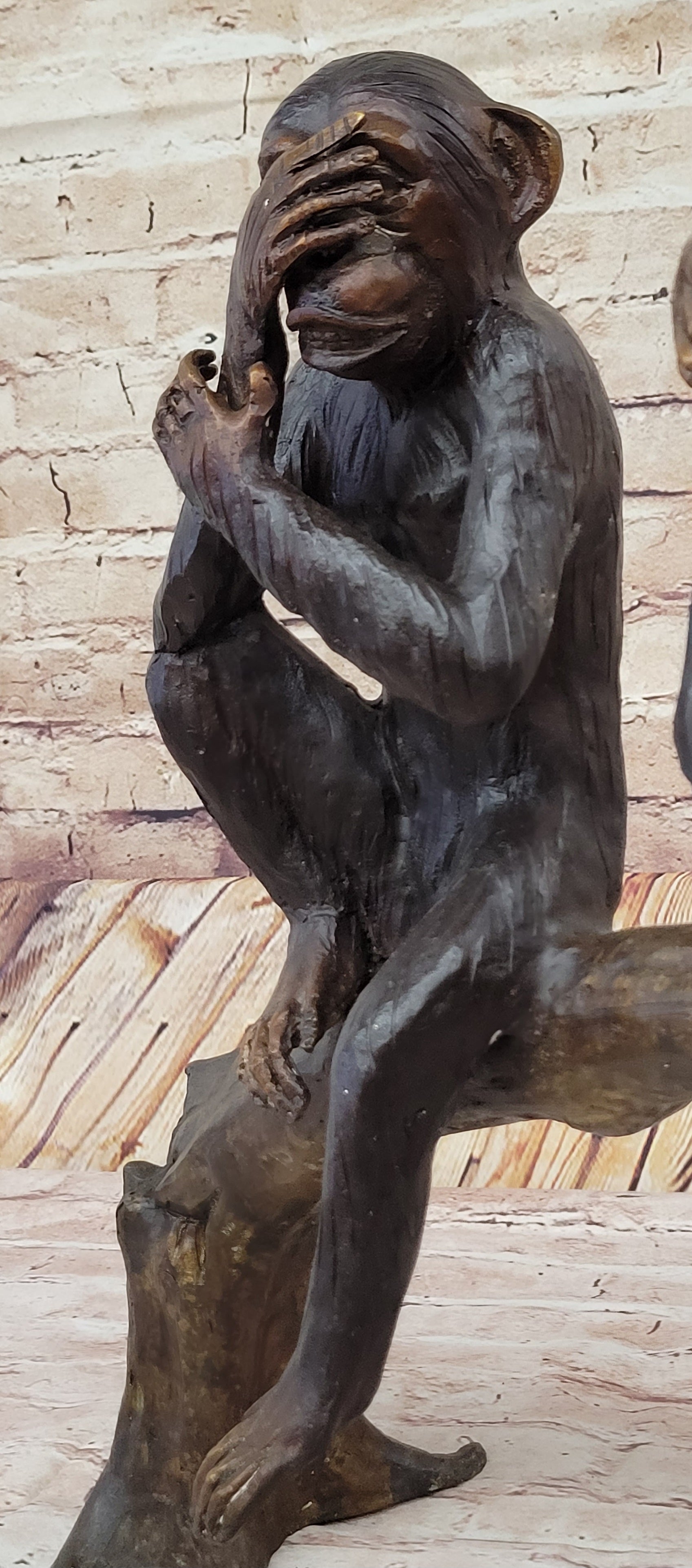 Limited Edition 3 Wise Monkey By Famous Artist Marius Bronze Sculpture Figurine