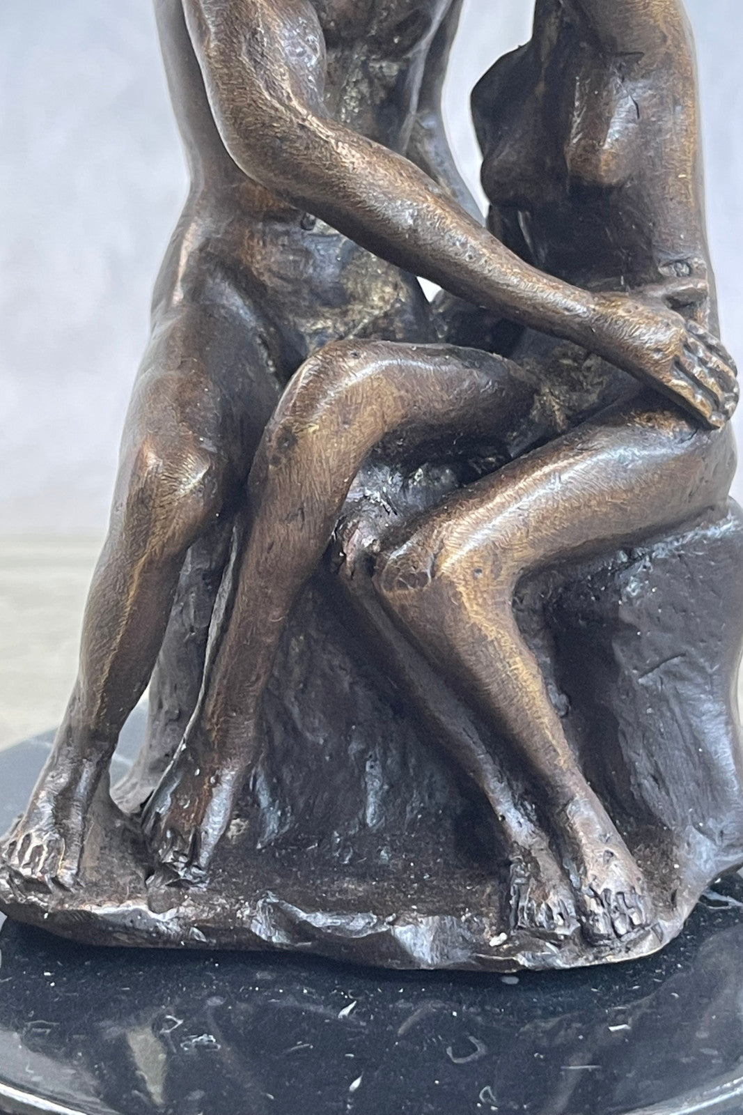 Signed Rodin Kiss Romance Love Lovers Bronze Marble Sculpture Statue Home Decor