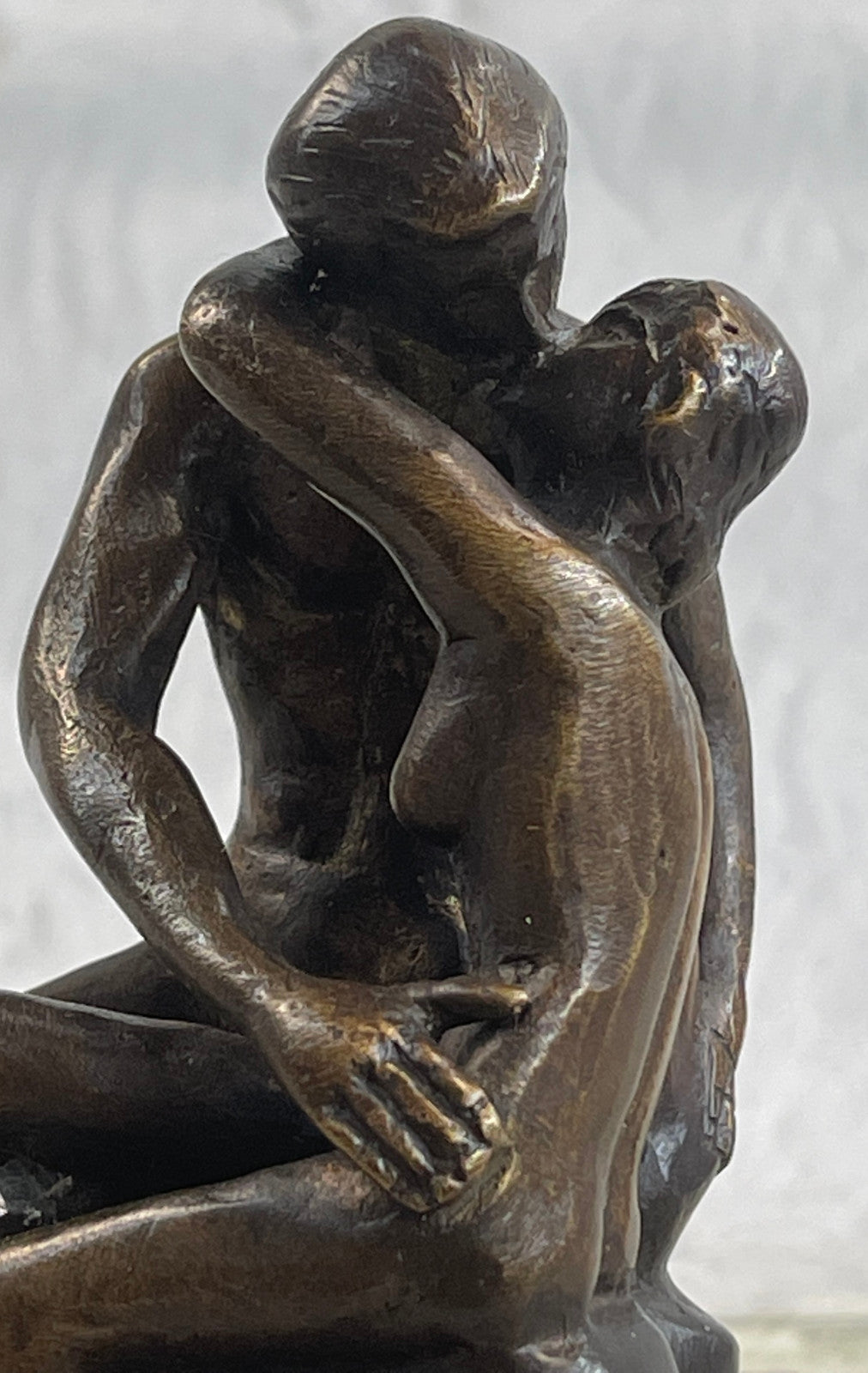 Signed Rodin Kiss Romance Love Lovers Bronze Marble Sculpture Statue Home Decor