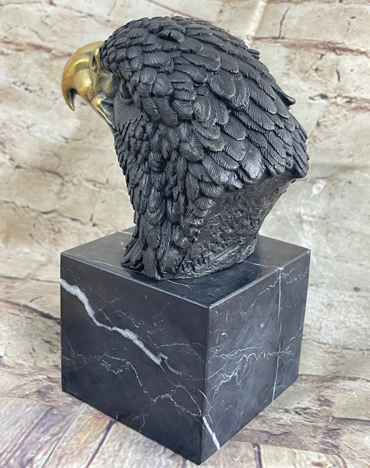 MAGNIFICENT AMERICAN BALD EAGLE BRONZE SCULPTURE MILO HAND MADE STATUE FIGURINE