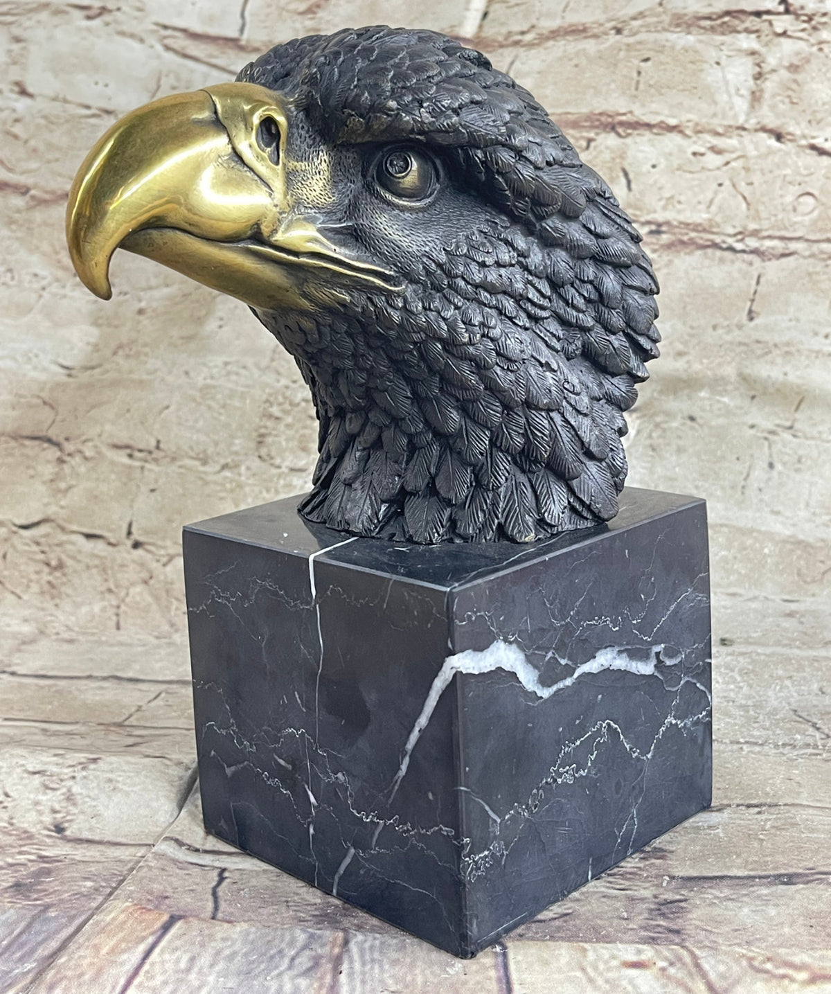 MAGNIFICENT AMERICAN BALD EAGLE BRONZE SCULPTURE MILO HAND MADE STATUE FIGURINE