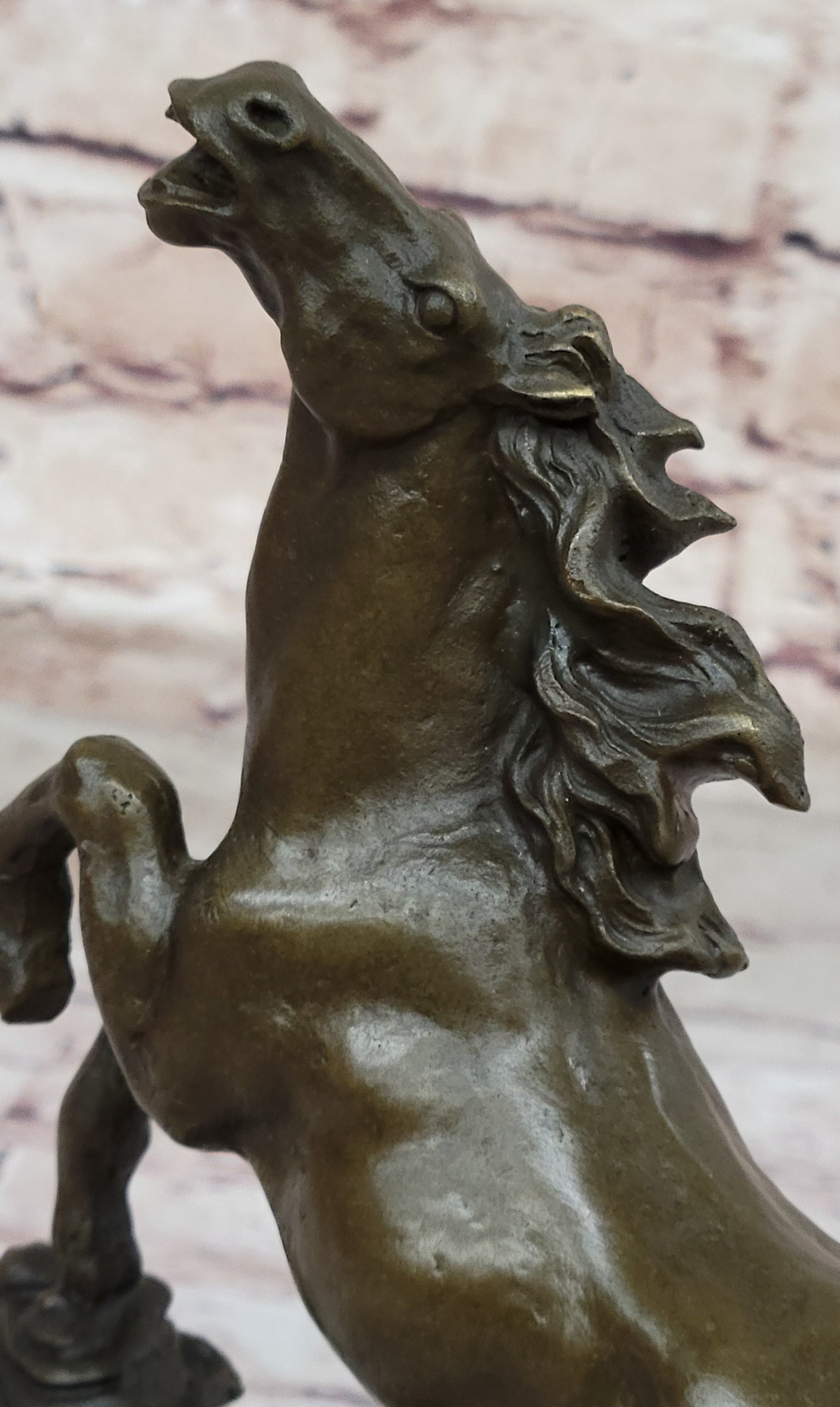 Artistic Rearing Stallion: Milo`s Signature Bronze Statue Lost Wax Method