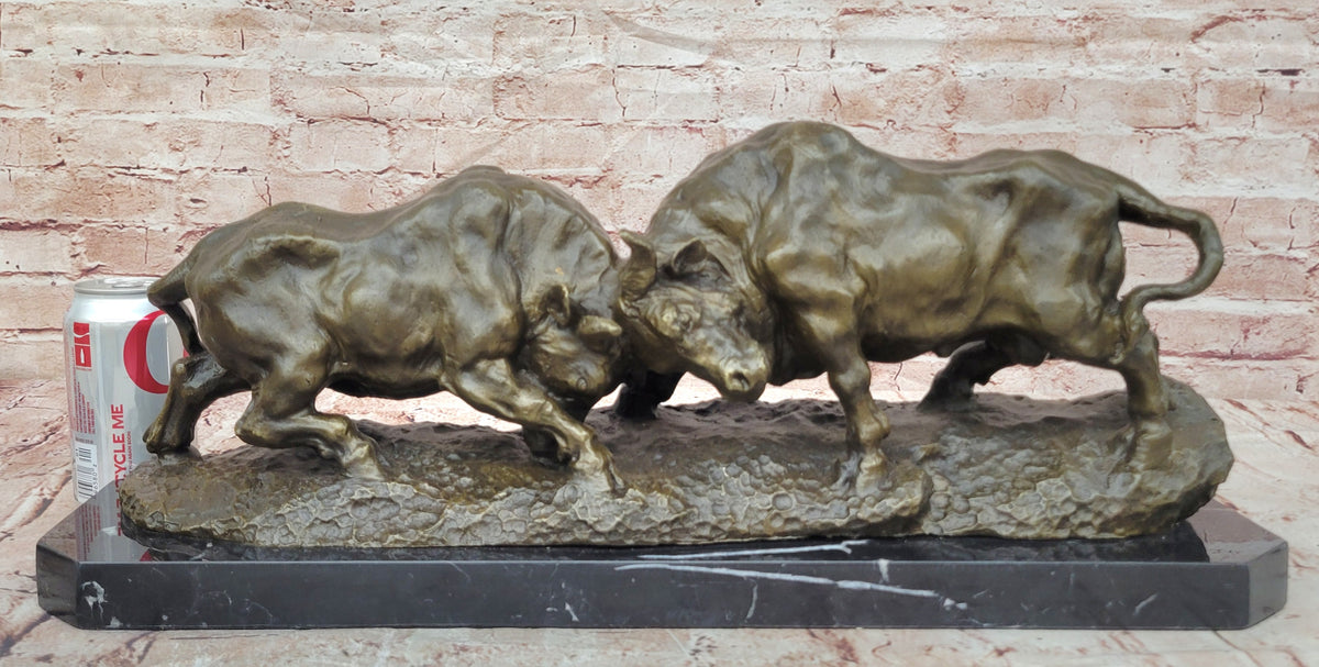 Milo Genuine Solid Heavy Bronze Figurine: Toro Duo Art