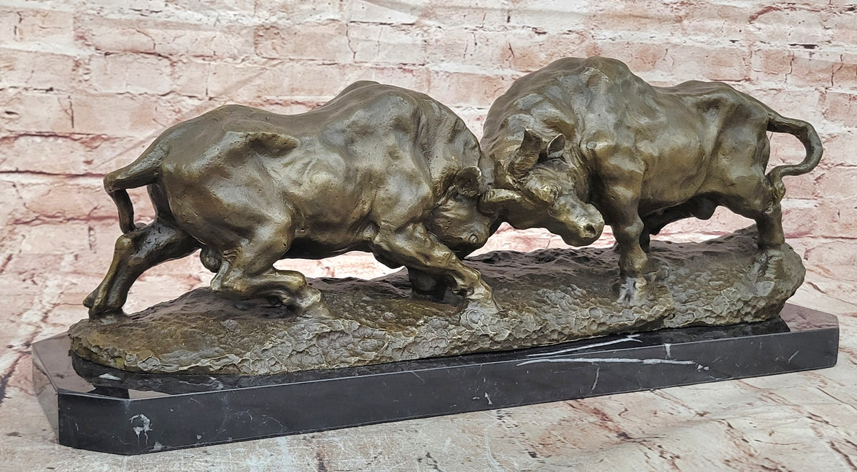 Milo Genuine Solid Heavy Bronze Figurine: Toro Duo Art