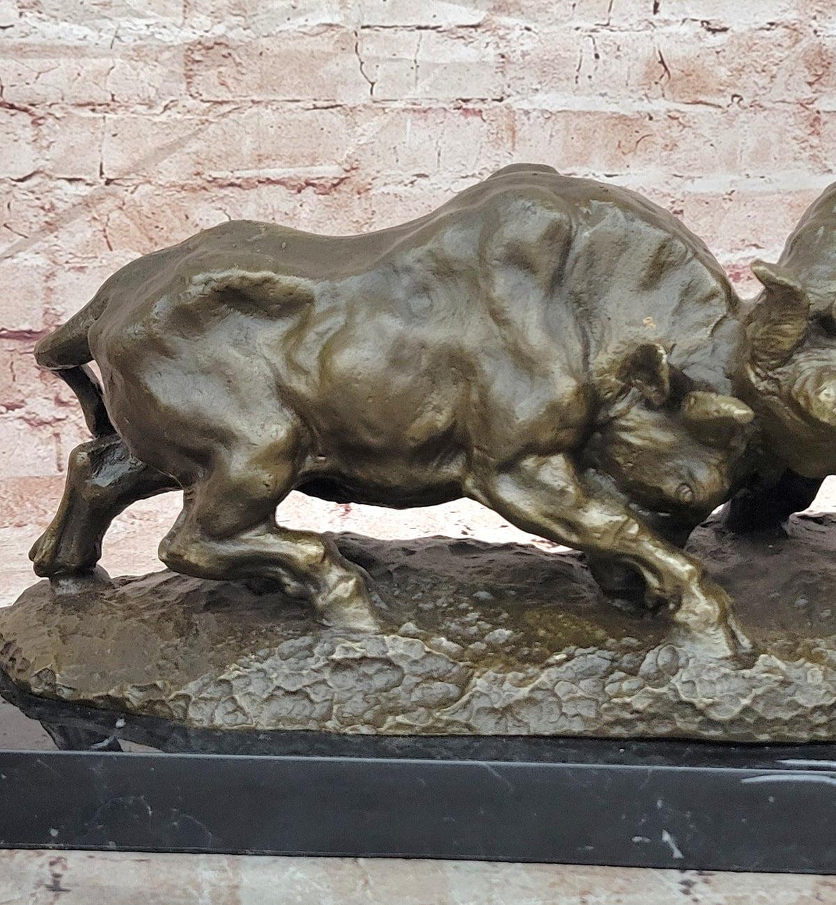 Milo Genuine Solid Heavy Bronze Figurine: Toro Duo Art