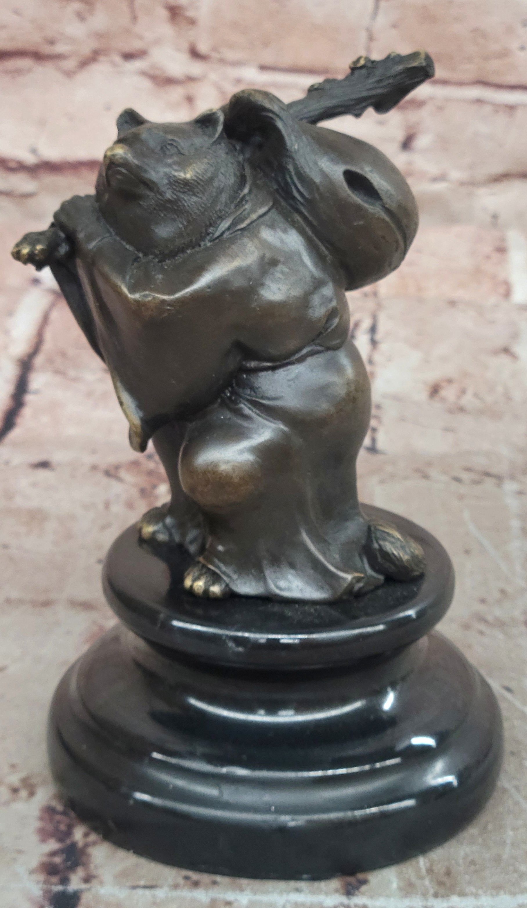 Handcrafted Milo Bronze Tanuki Raccoon Dog Sculpture Museum Quality Collectible